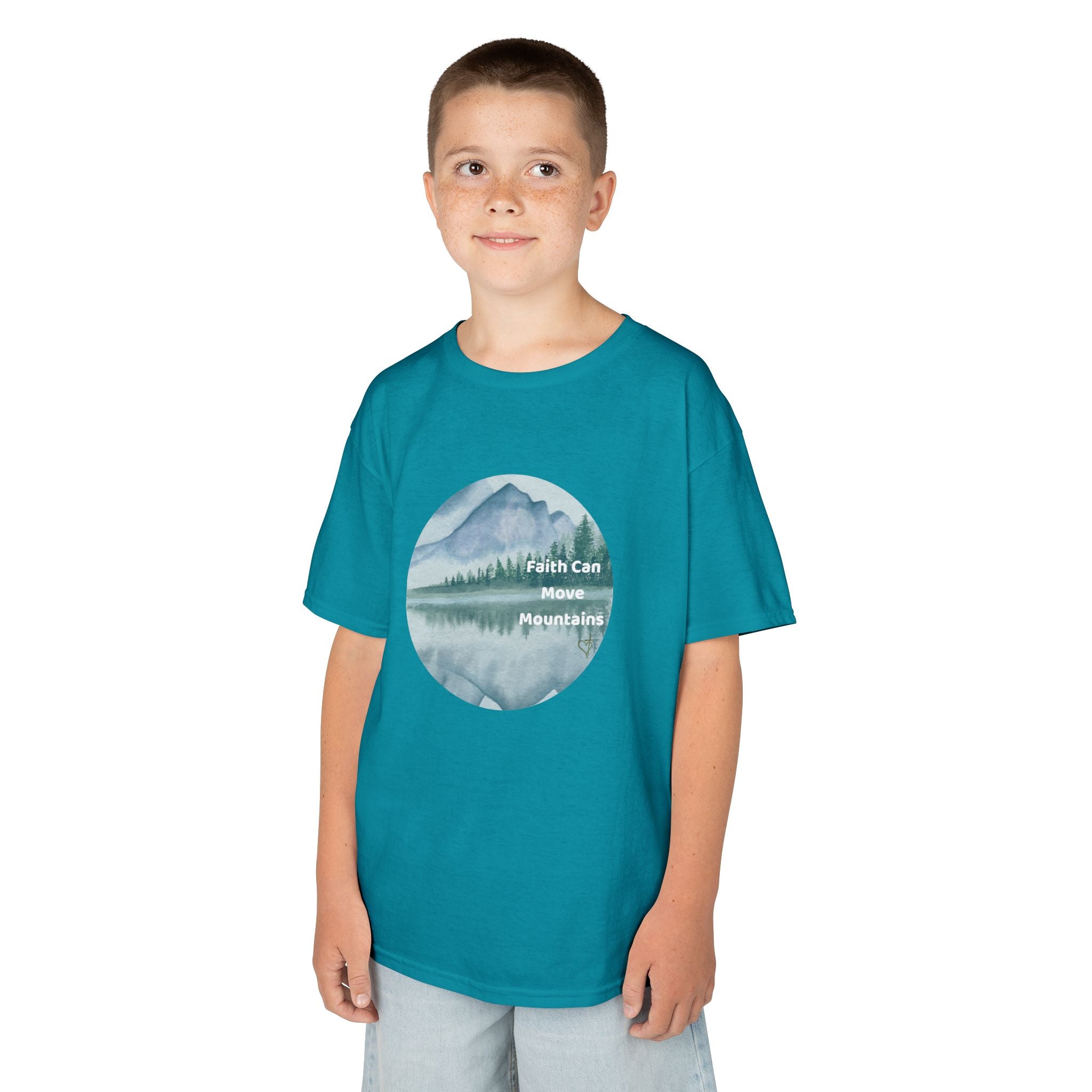 Faith Can Move Mountains:  Unisex US cotton Kids Tee
