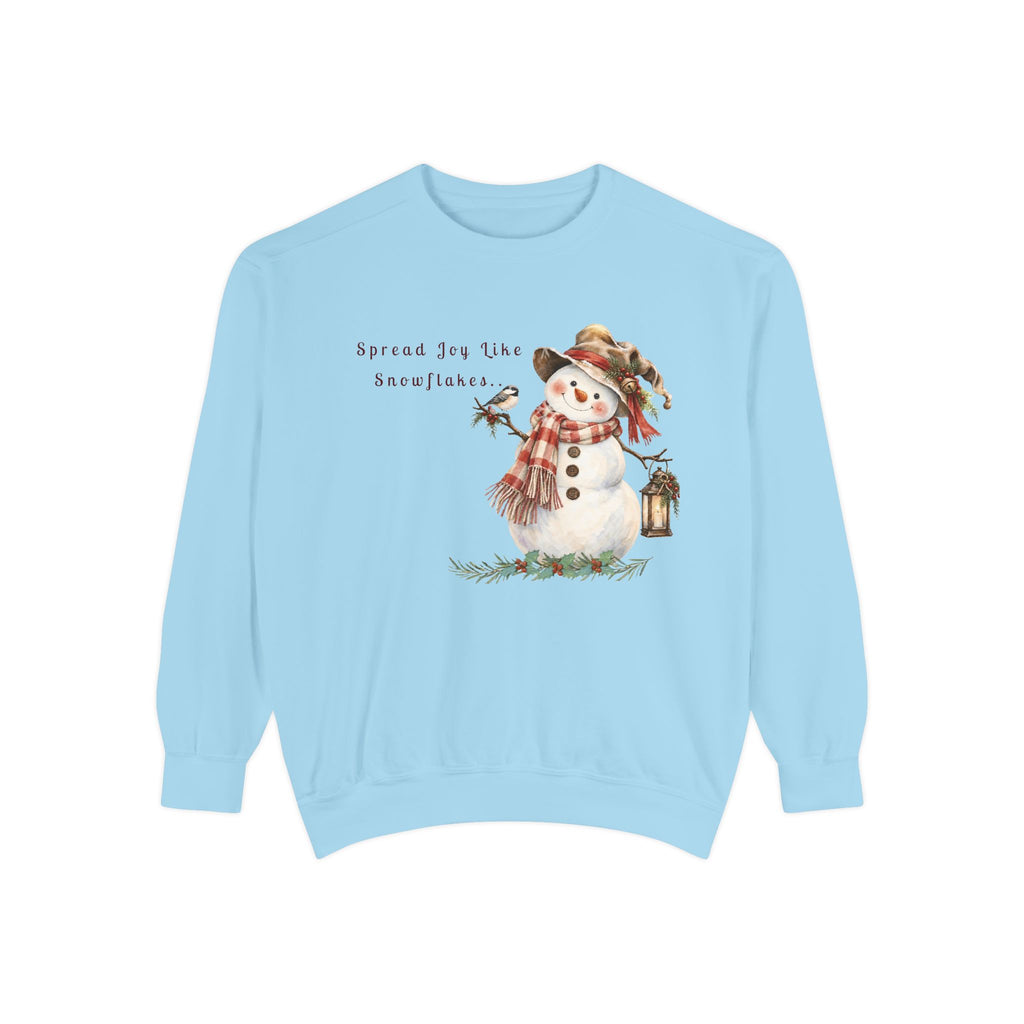 Spread Joy Like Snowflakes | Comfort Colors Snowman Sweatshirt