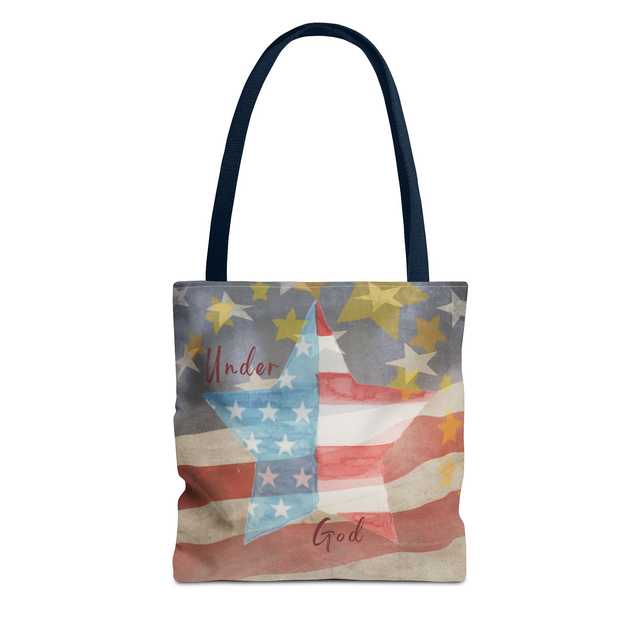 Under God | Watercolor Stars and Stripes Tote Bag 3 Sizes