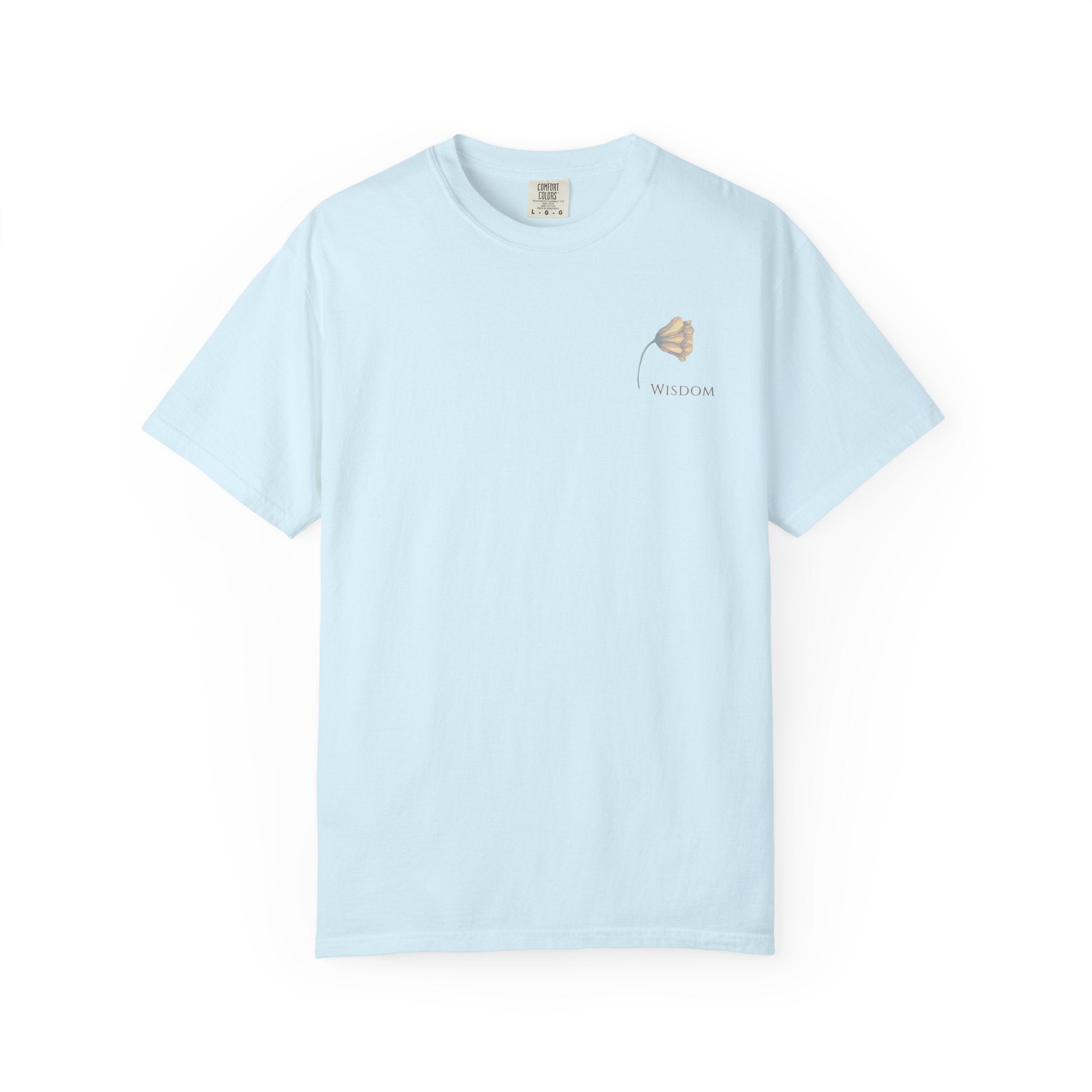 Whispers Collection™ | “Wisdom” Comfort Colors® Garment-Dyed Tee | Inspirational Botanical Shirt | Literary Minimalist Graphic Tee Women Adult