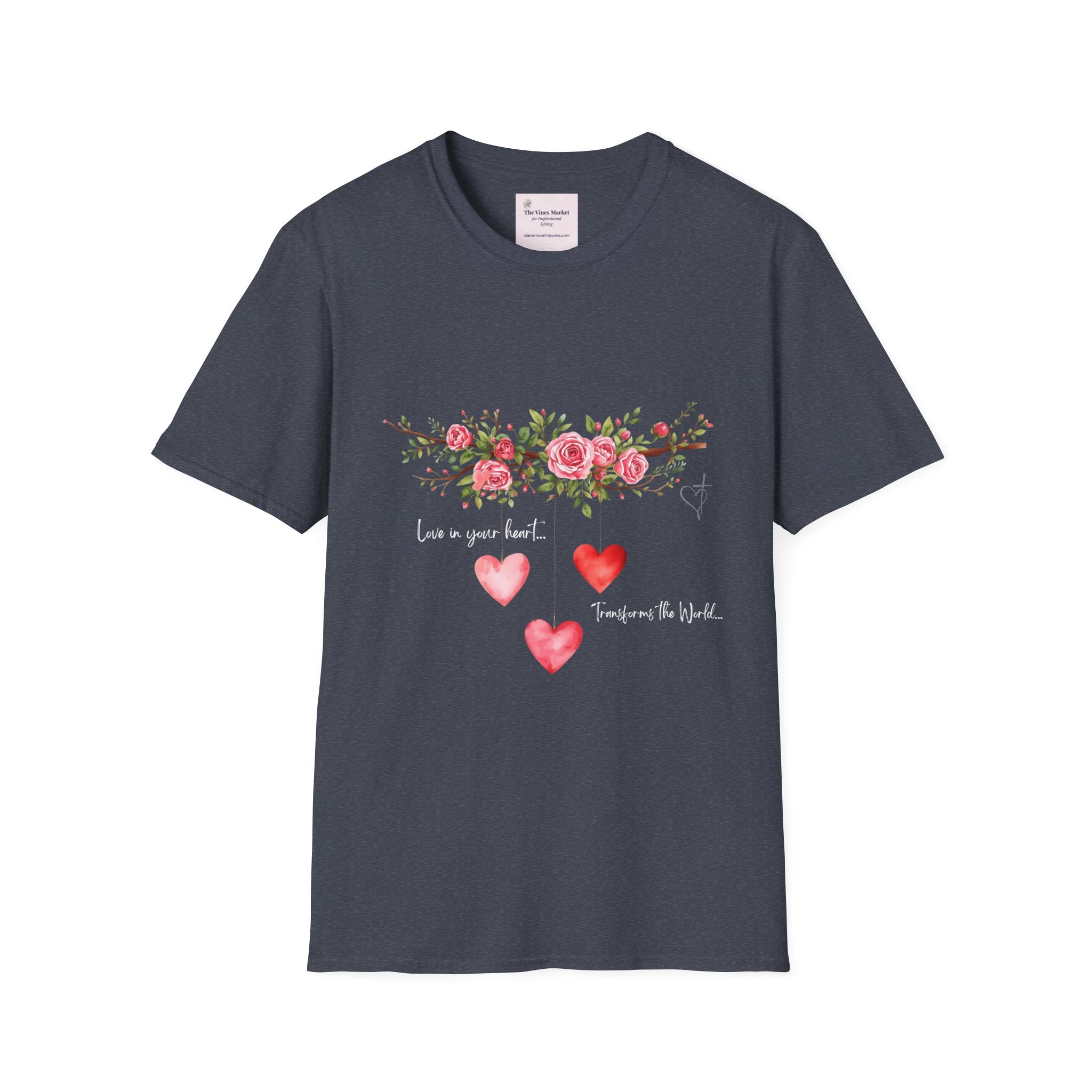 Love in Your Heart Transforms the World Tee – Women's Floral Heart Crewneck