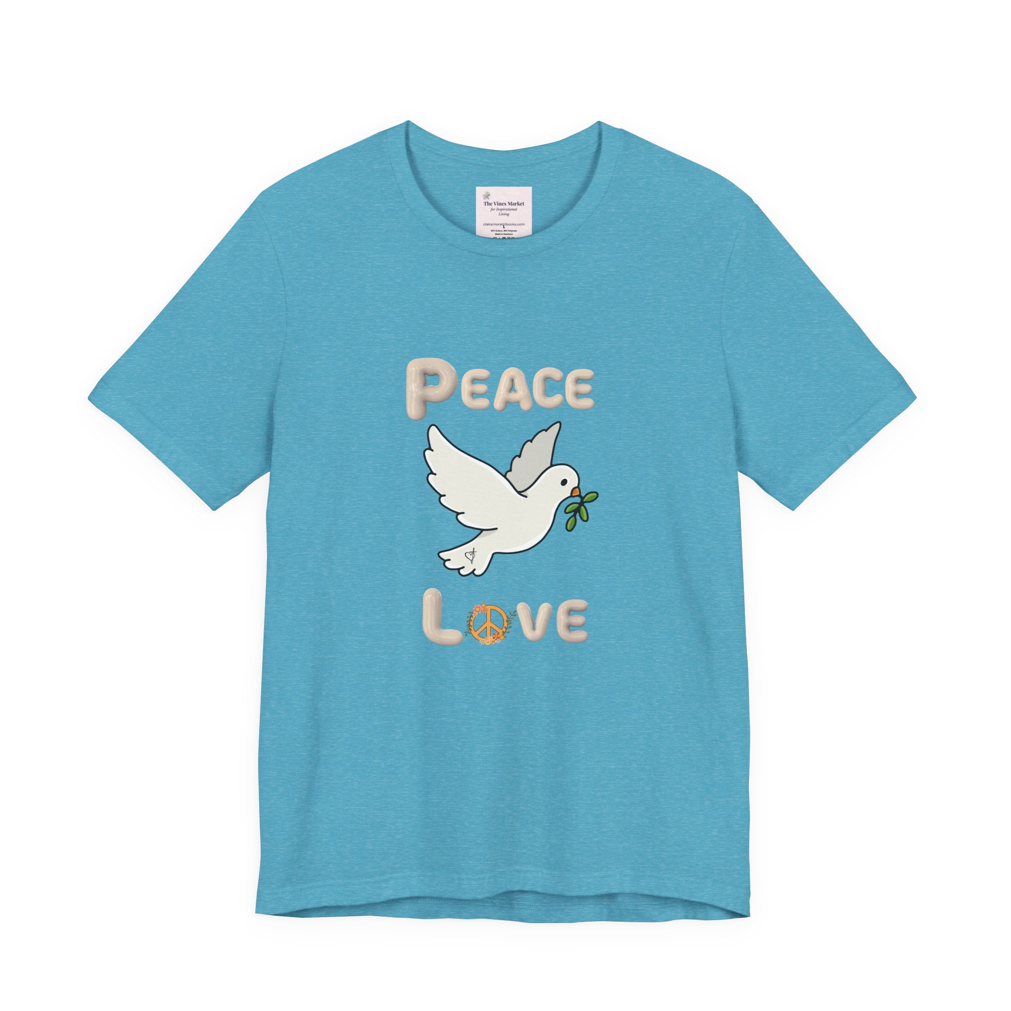 Adult Female Relaxed Comfort Tee:  Peace and Love