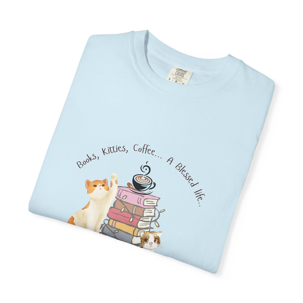 Books Kitties Coffee - A Blessed Life Relaxed Tee