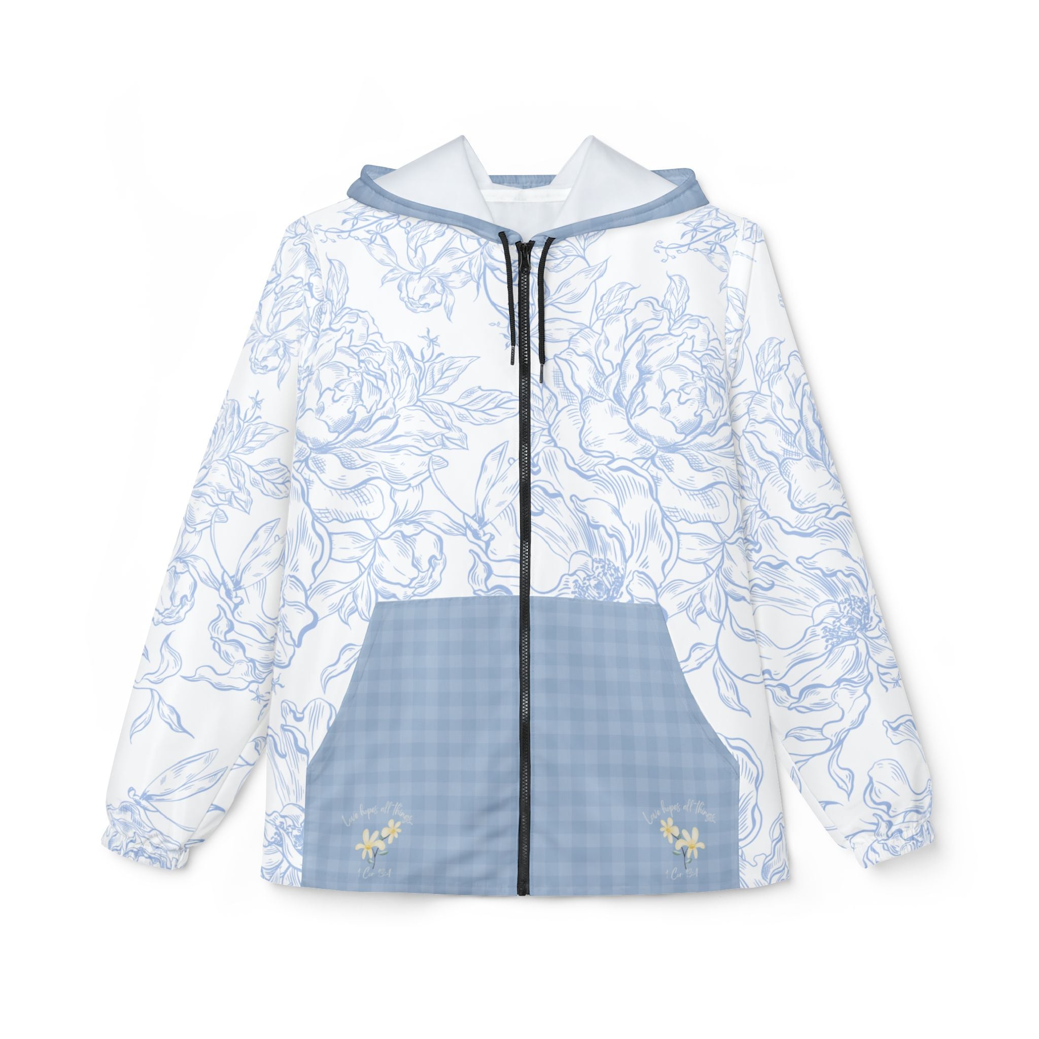 Love Hopes All Things 1 Corinthians 13:7 Floral Windbreaker Jacket for Women – Christian Faith Jacket Lightweight Spring Summer