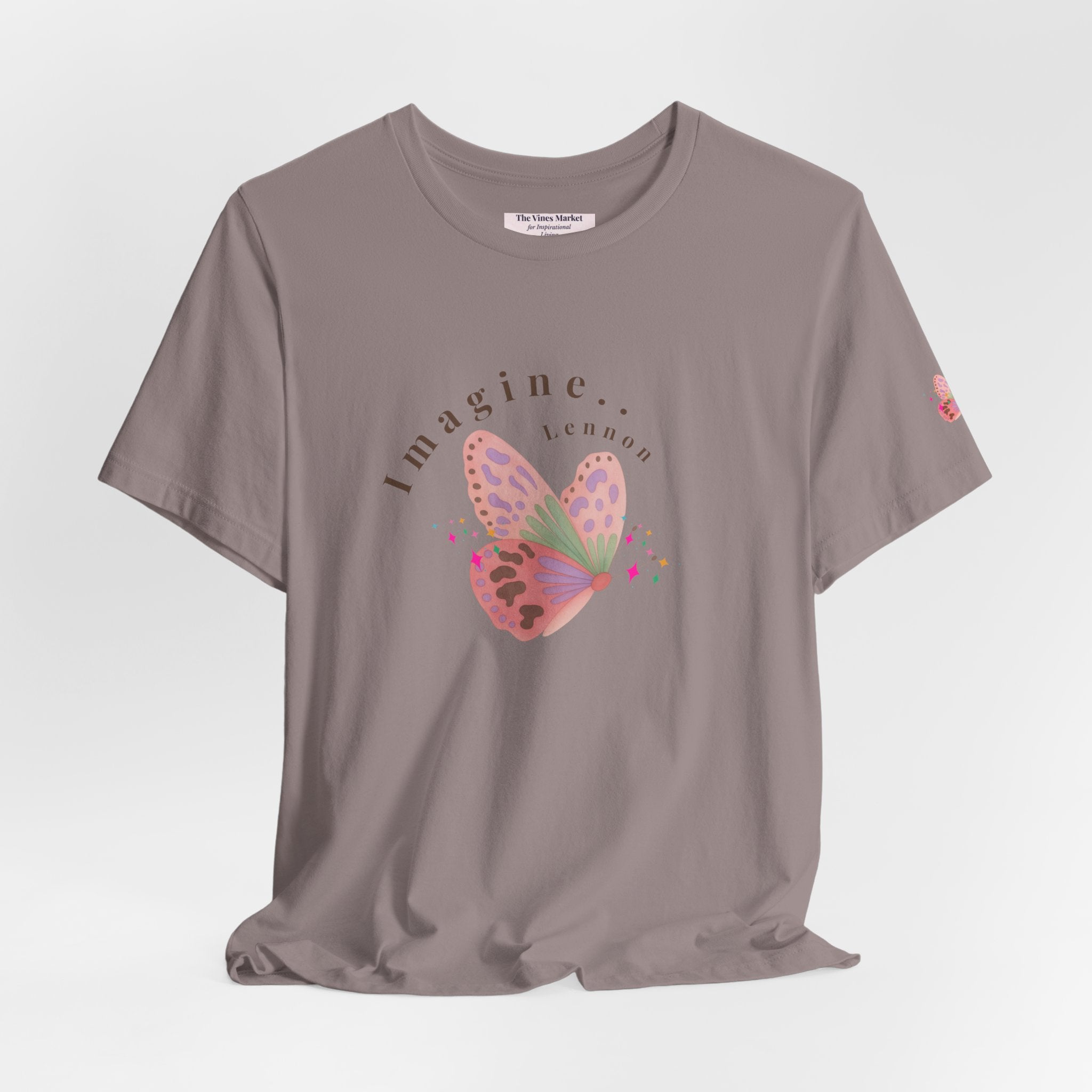 Peace and Love Imagine Tee | John Lennon 70's Butterfly Graphic T-Shirt