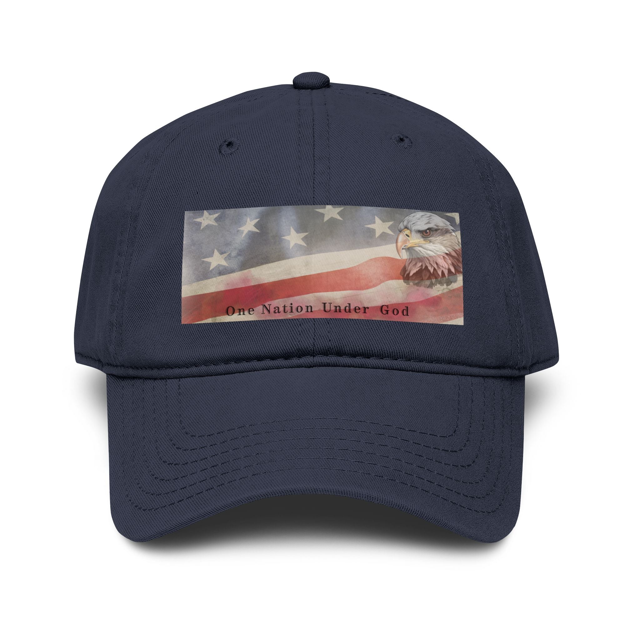 One Nation Under God | Guy's Eagle & Flag Baseball Cap: Garment Washed