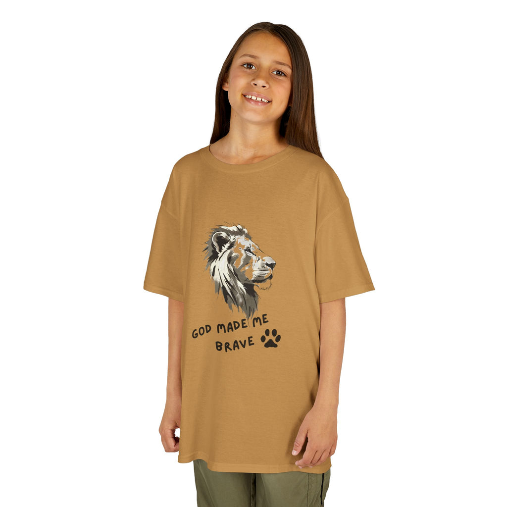 God Made Me Brave Lion  Unisex Cotton™ Tee