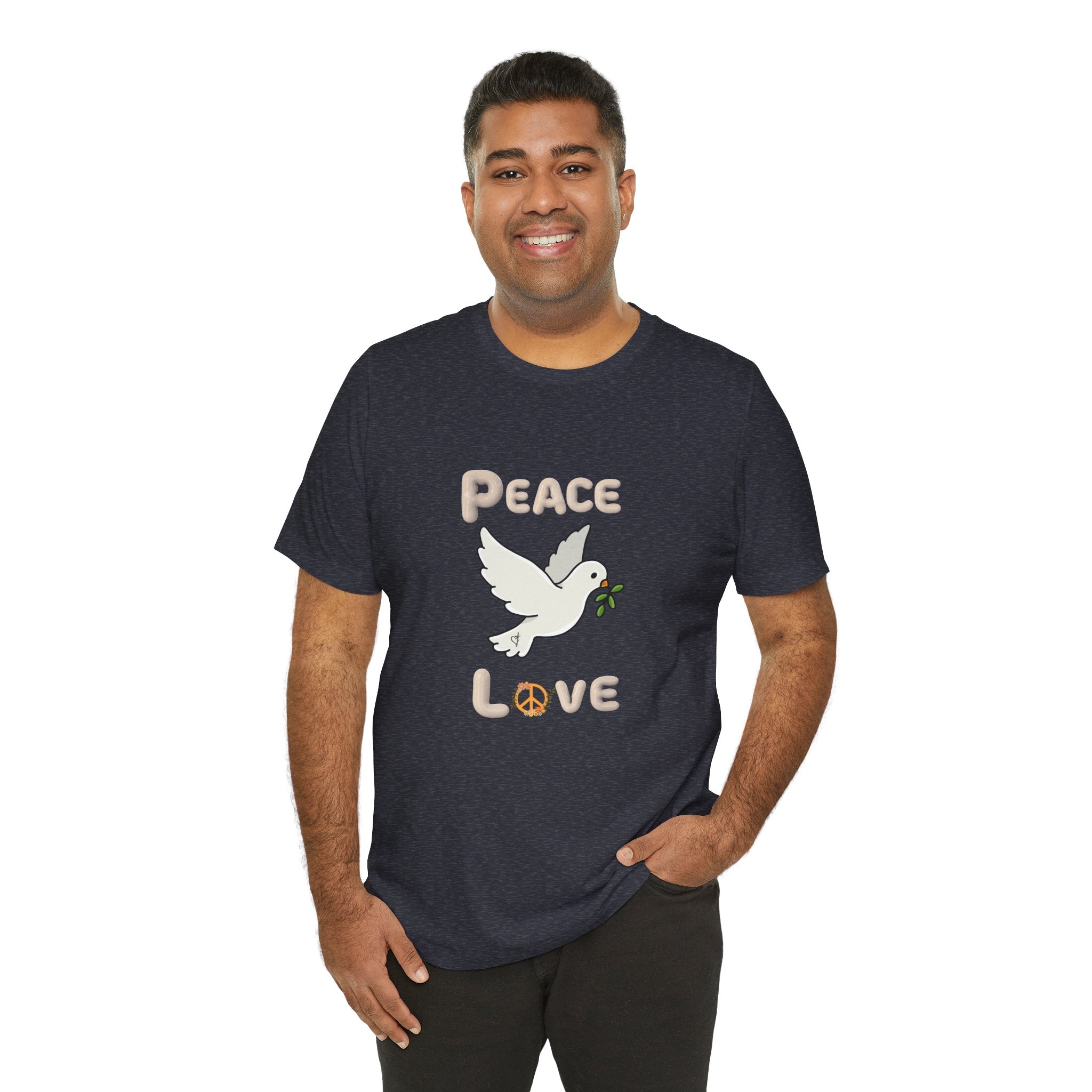 Adult Female Relaxed Comfort Tee:  Peace and Love