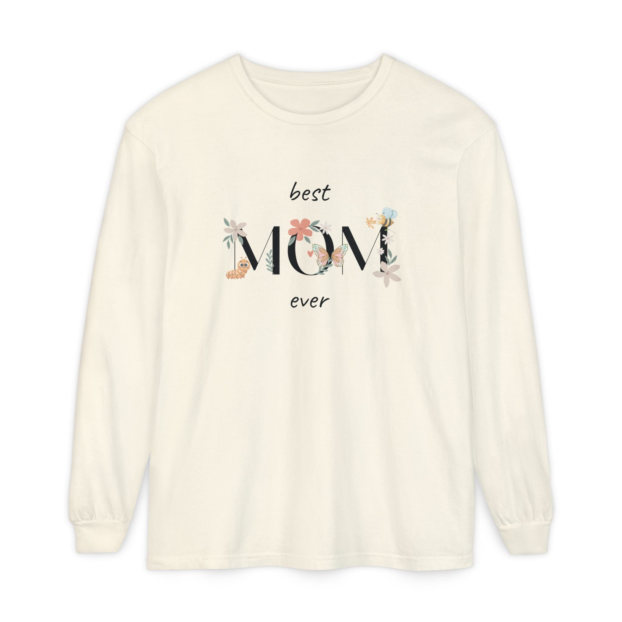 Adult Female Long Sleeve Floral Tee Best Mom Ever