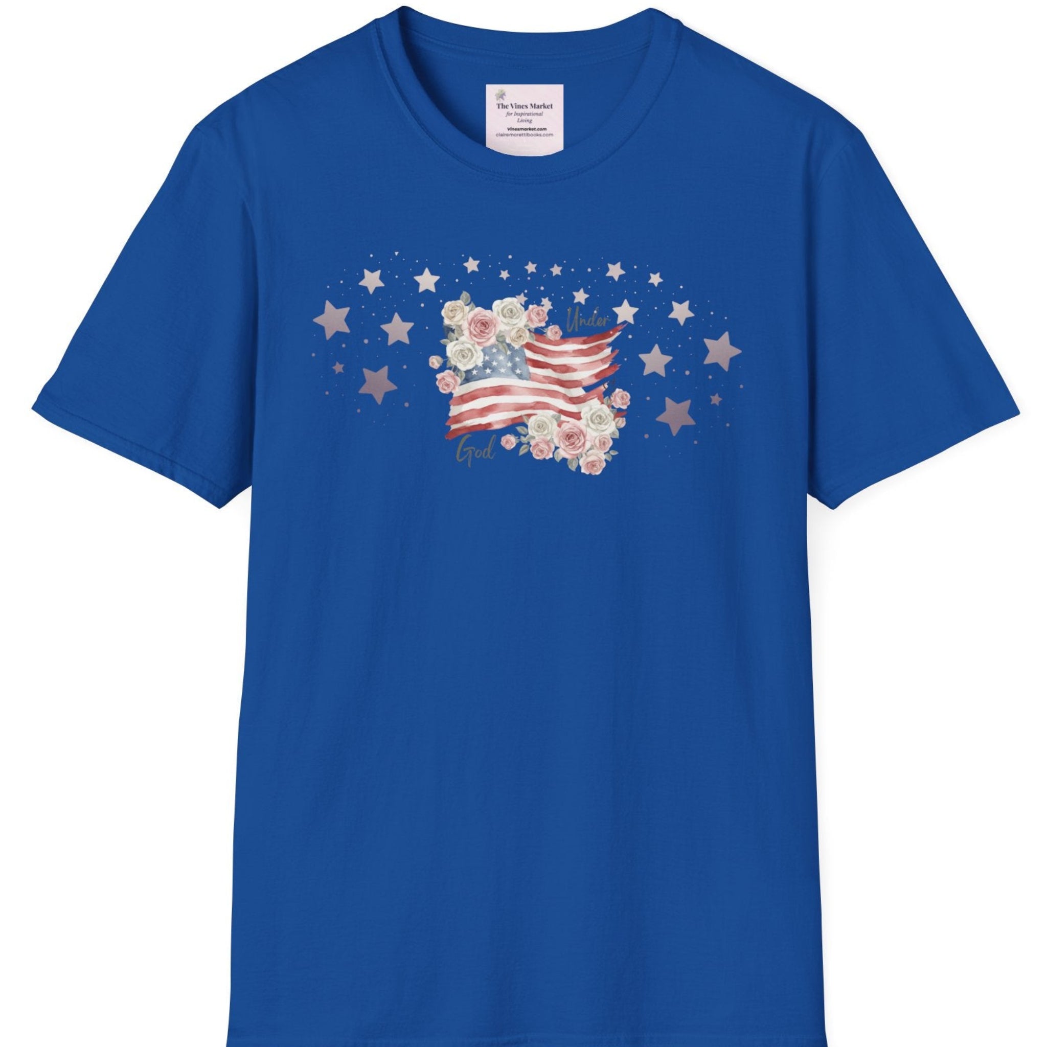 Under God | Watercolor Flag & Roses Women’s Tee