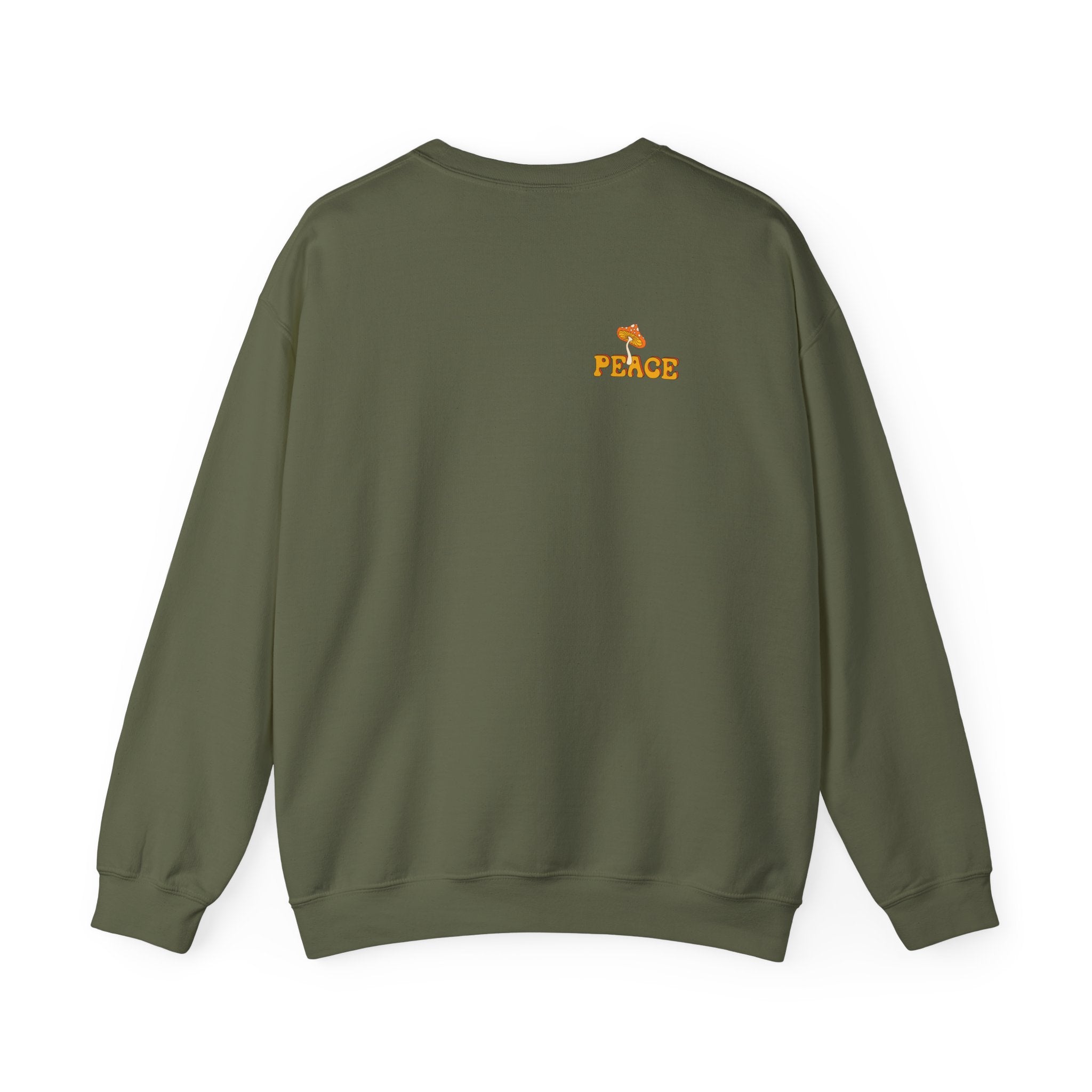 Peace Butterfly Crewneck Sweatshirt — Retro Floral Graphic Pullover