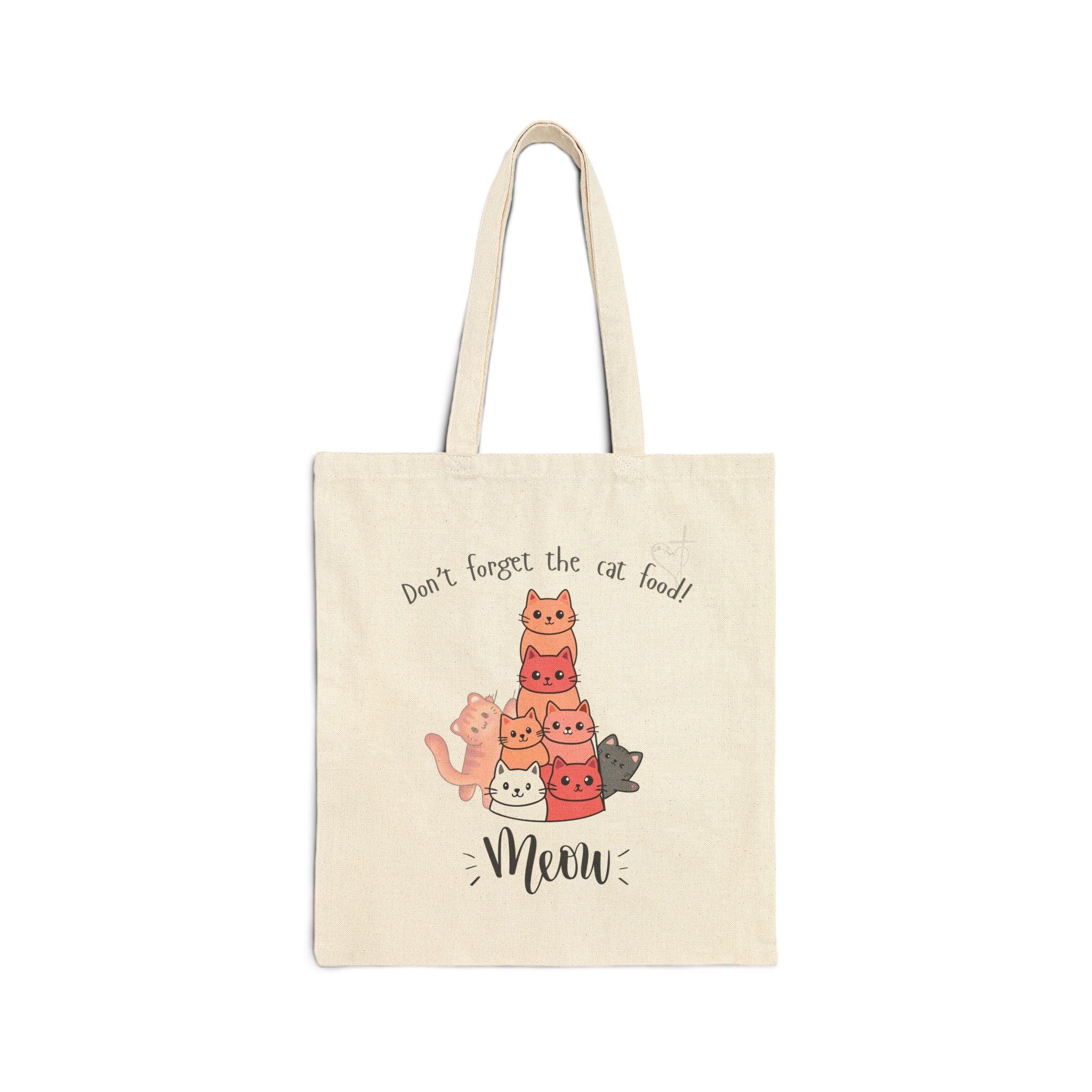 Meow! Cat Tote for Groceries,  Books, Whatever.. Cross on the back.