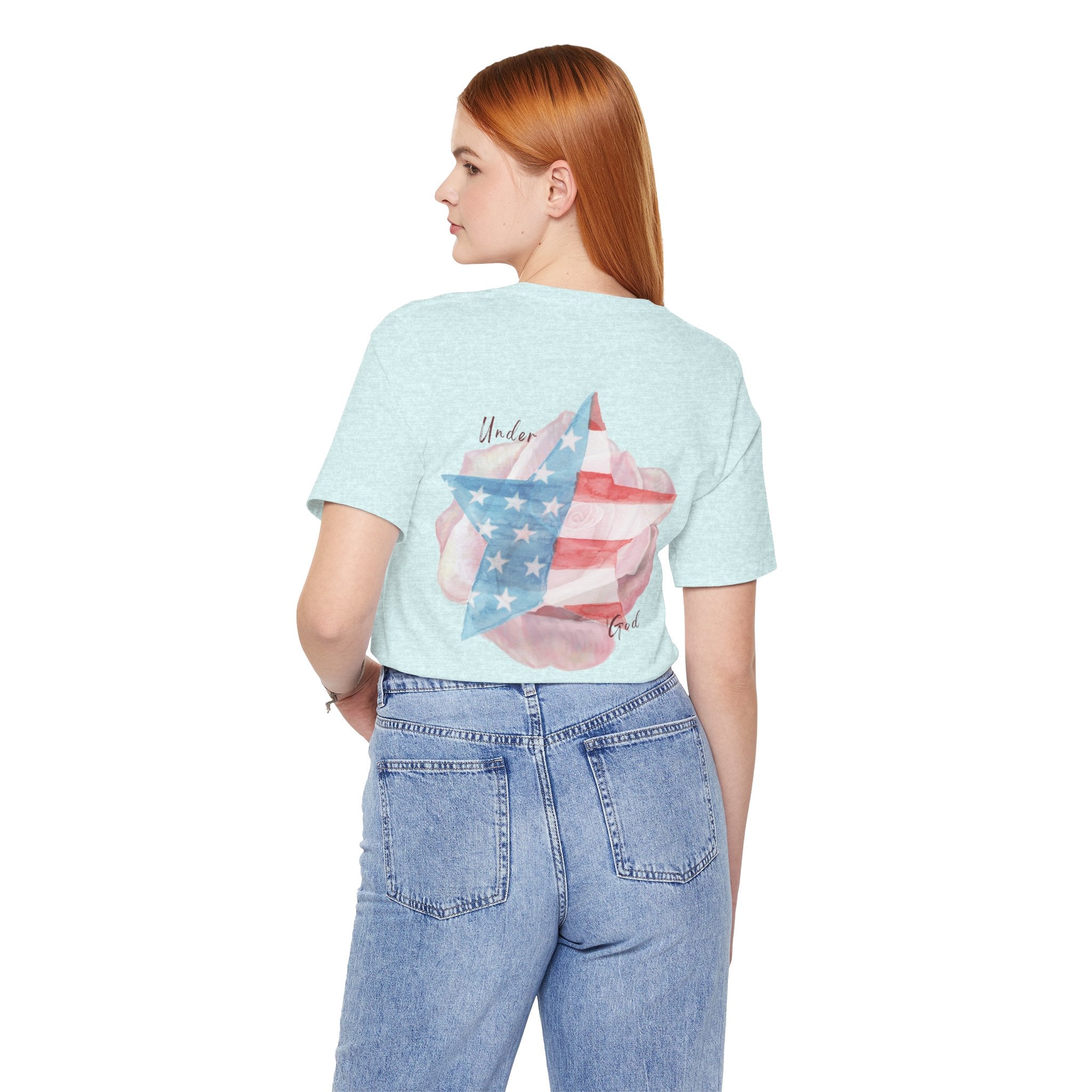 Under God | Soft Watercolor Star & Rose Women's Relaxed Tee