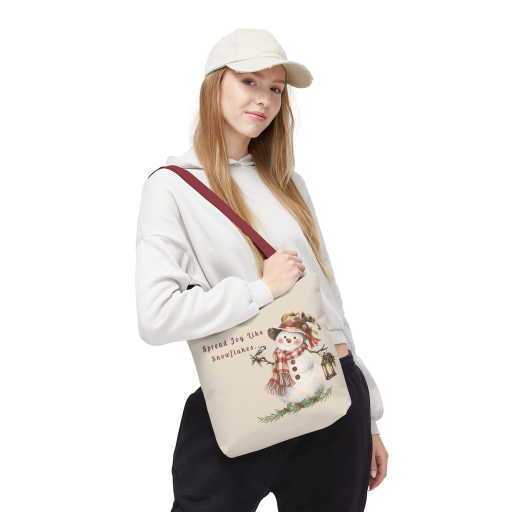Spread Joy Like Snowflakes | Snowman Tote Bag