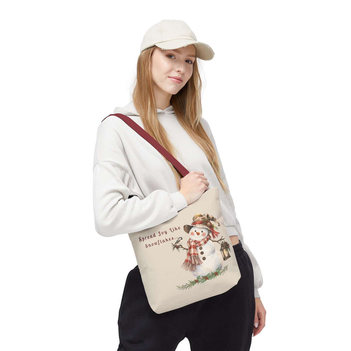 Spread Joy Like Snowflakes | Snowman Tote Bag