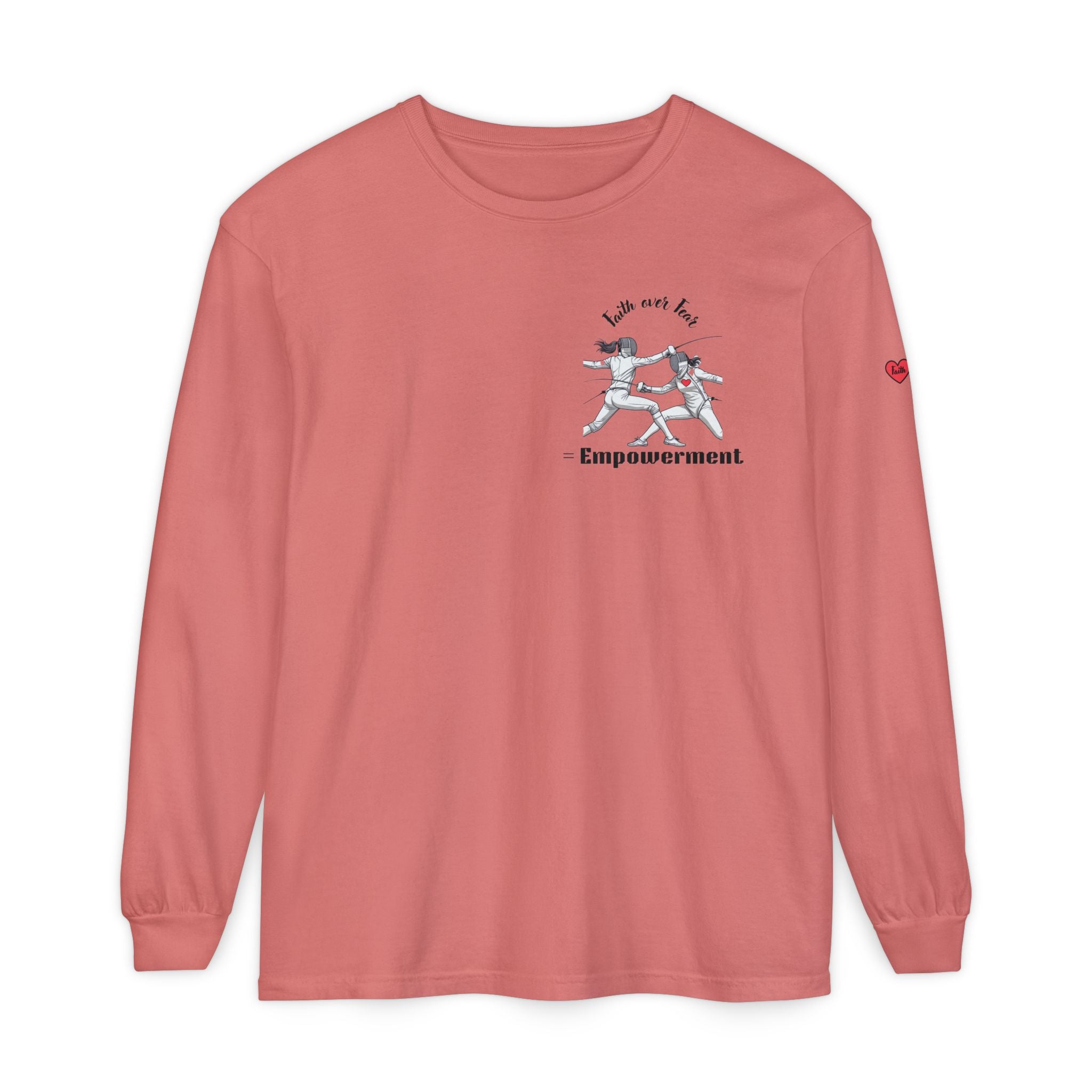 Faith Over Fear – Empowerment Long Sleeve Fencing Tee for Women & Girls