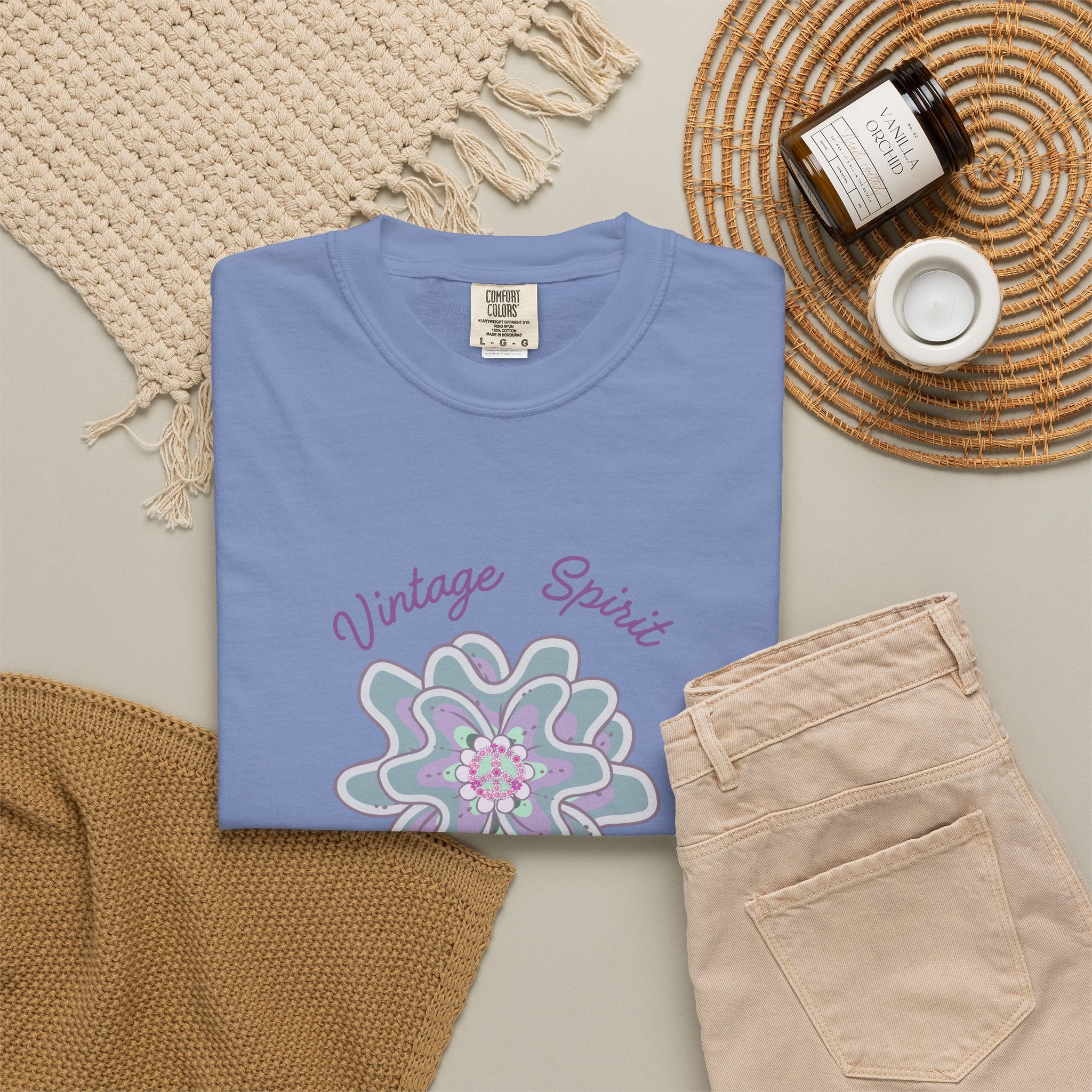 Peace and Love Vintage Spirit Floral T-Shirt -- For Her
