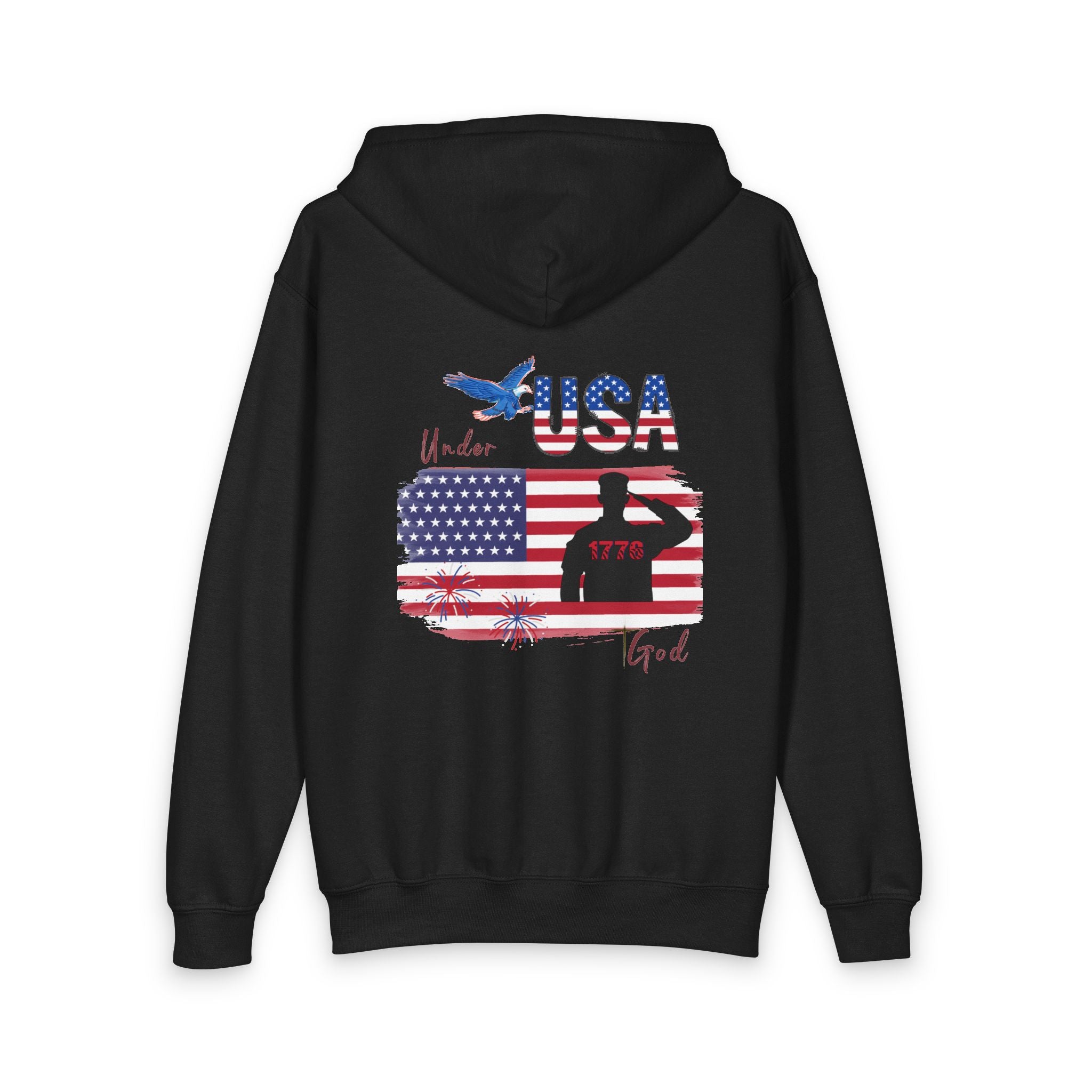 Youth Patriot 250 Anniversary Under God Heavy Blend Zipped Hoodie