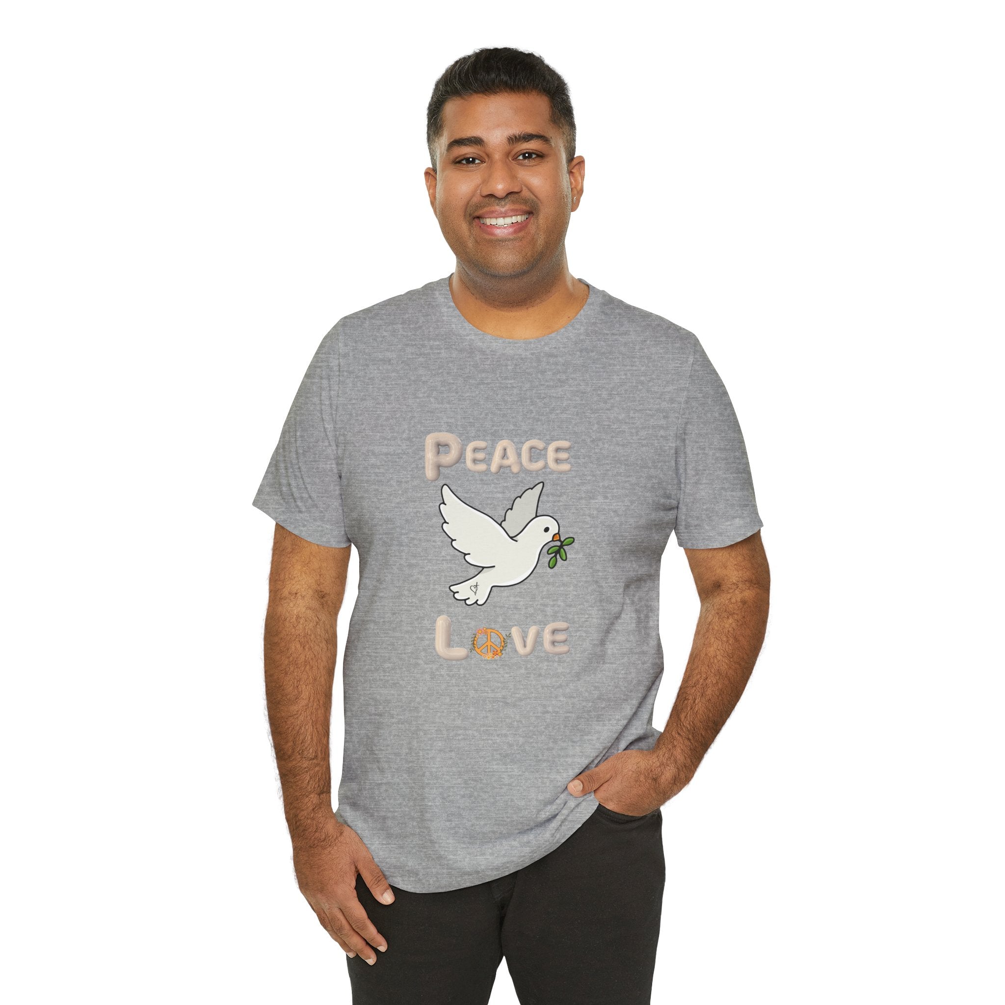 Adult Female Relaxed Comfort Tee:  Peace and Love