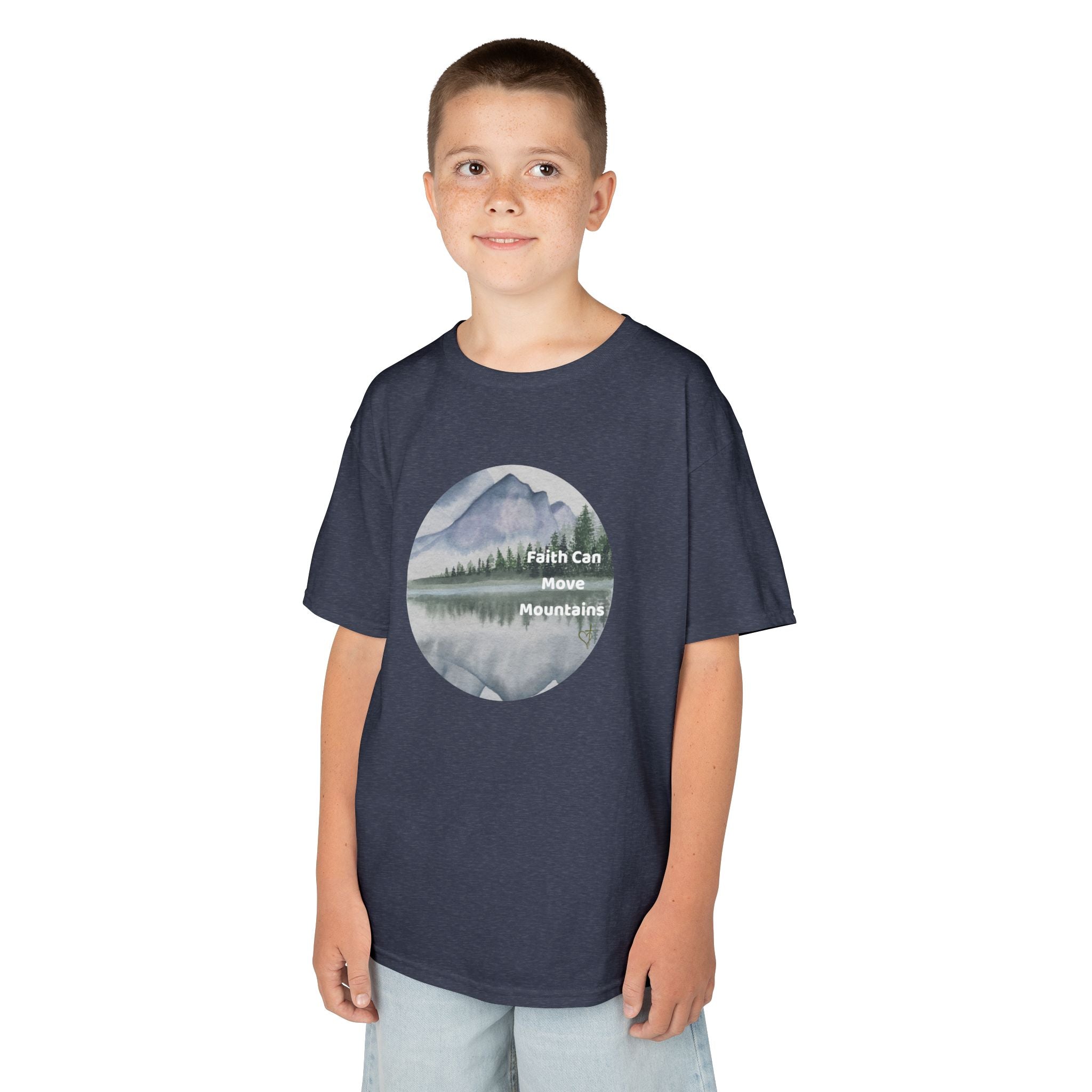 Faith Can Move Mountains:  Unisex US cotton Kids Tee