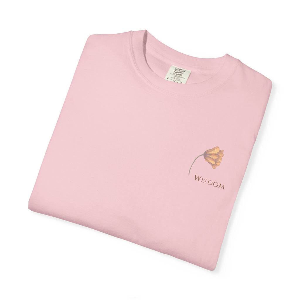 Whispers Collection™ | “Wisdom” Comfort Colors® Garment-Dyed Tee | Inspirational Botanical Shirt | Literary Minimalist Graphic Tee Women Adult