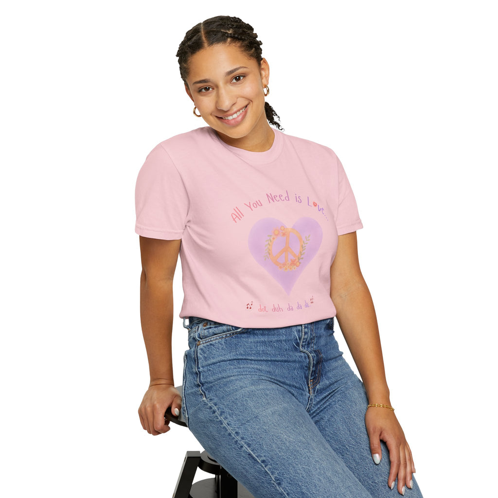Peace and Love — Watercolor All You Need Is Love Tee — For Her