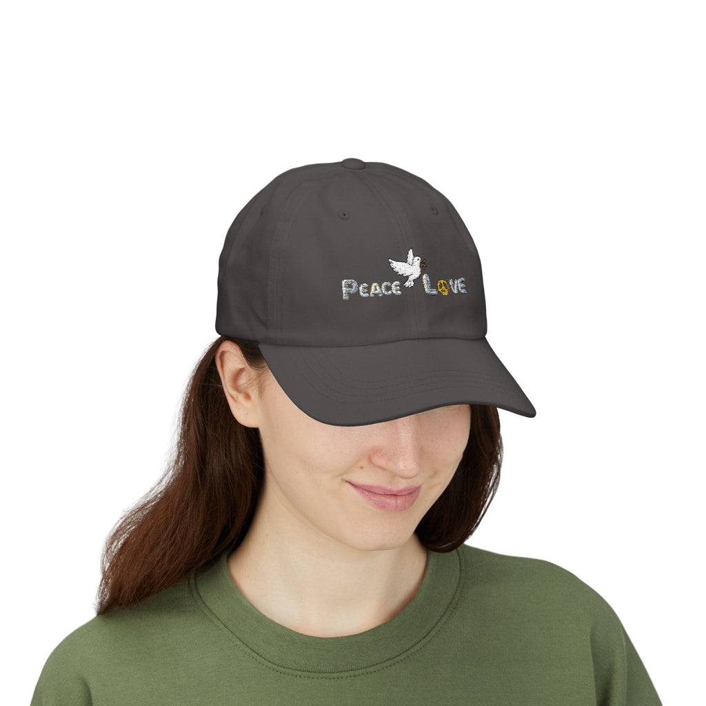 Unisex Peace and Love Adult Embroidered Cap