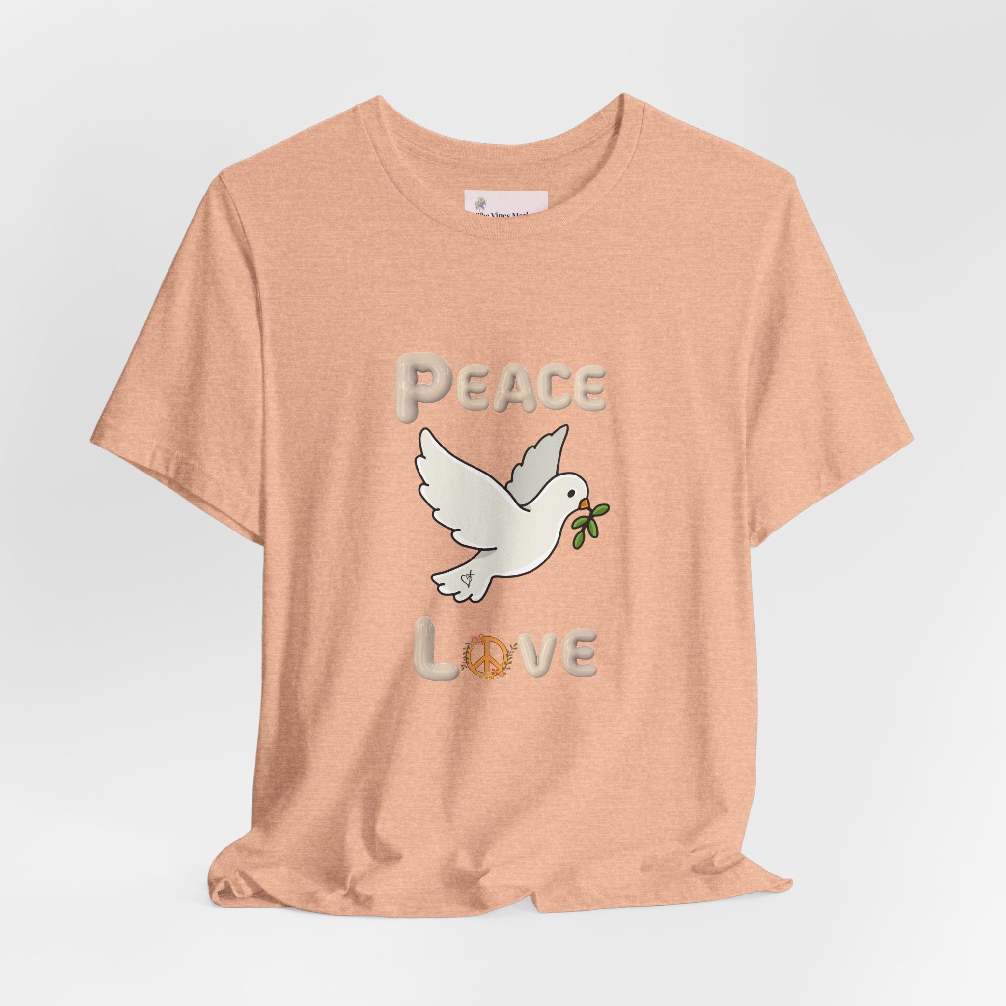 Adult Female Relaxed Comfort Tee:  Peace and Love