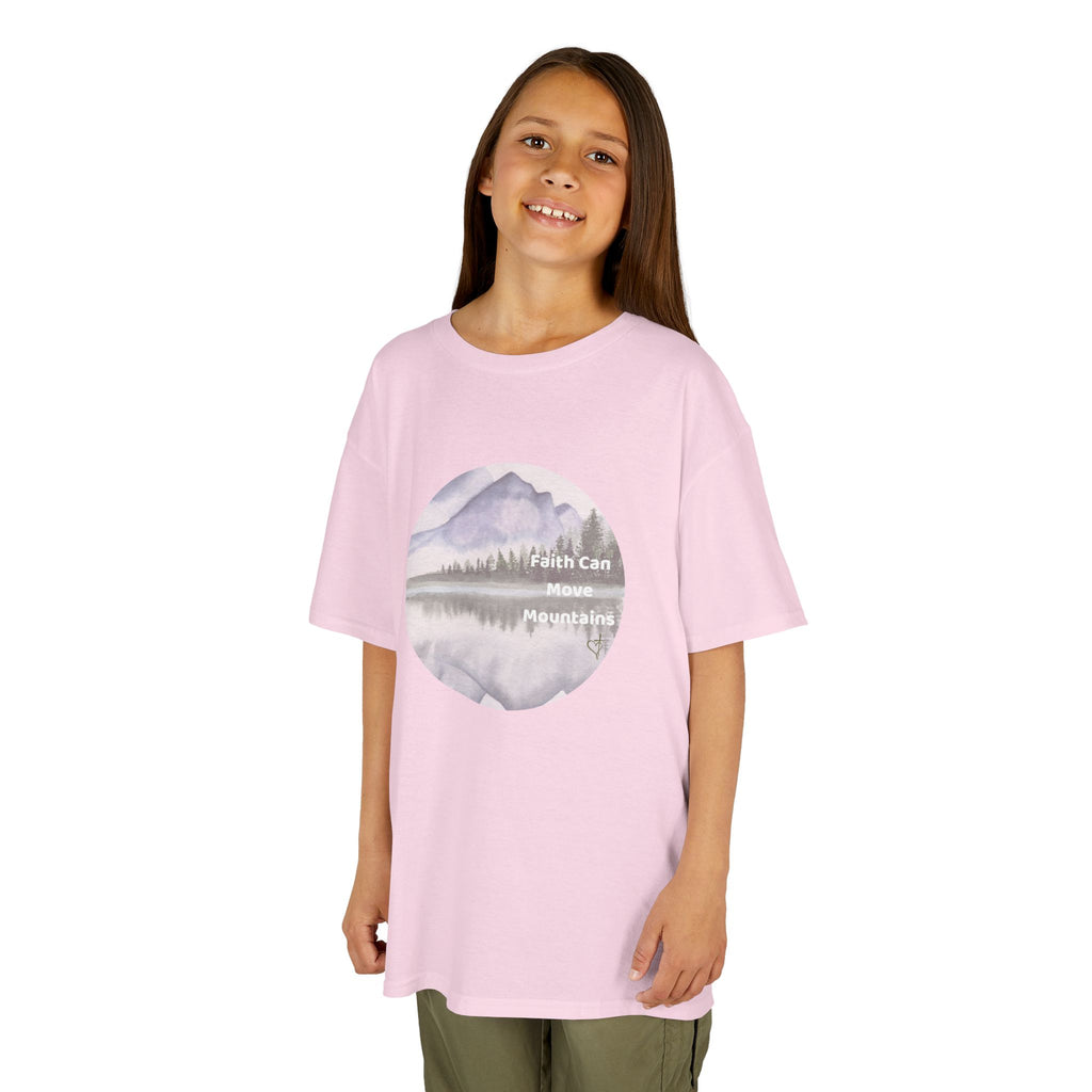 Faith Can Move Mountains:  Unisex US cotton Kids Tee