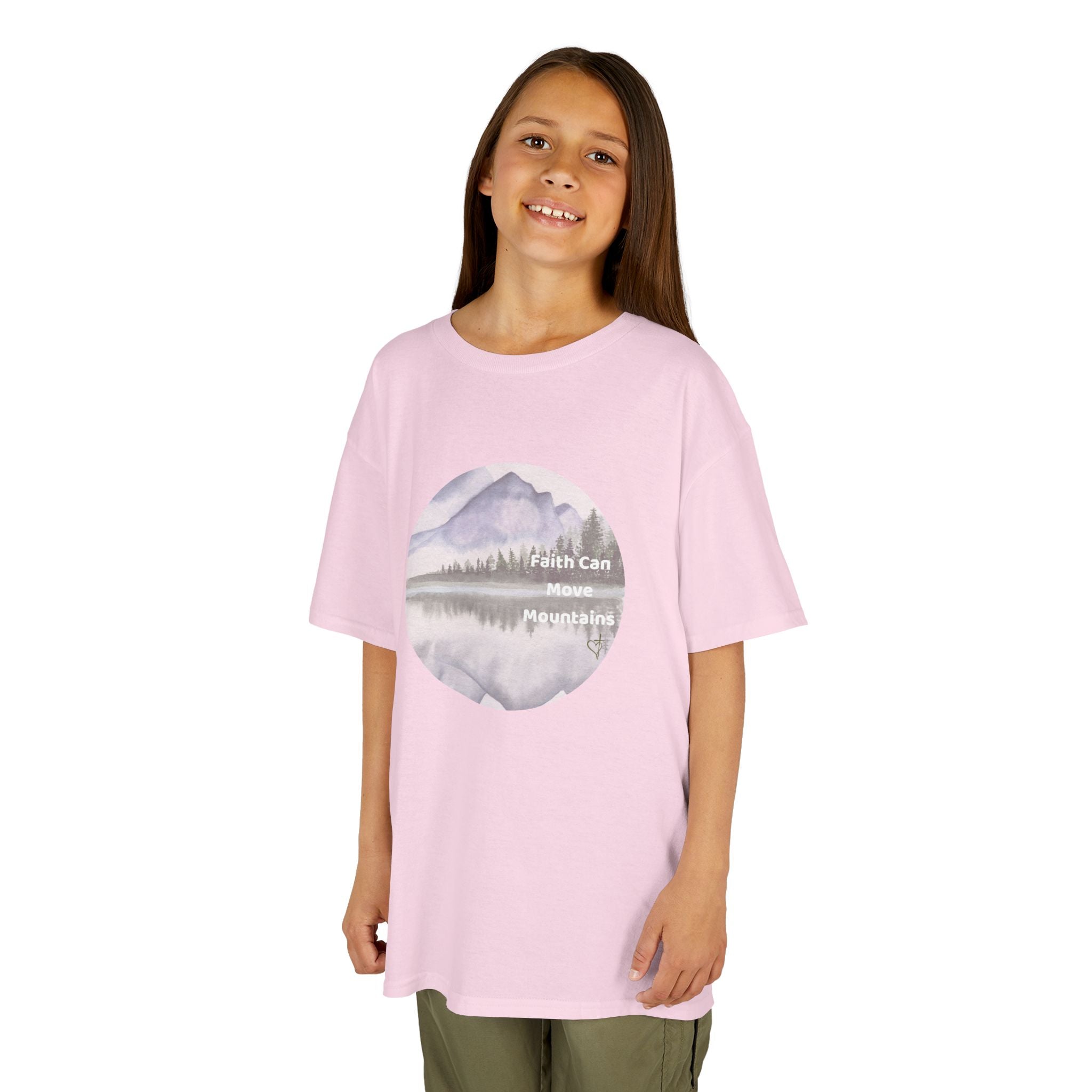 Faith Can Move Mountains:  Unisex US cotton Kids Tee
