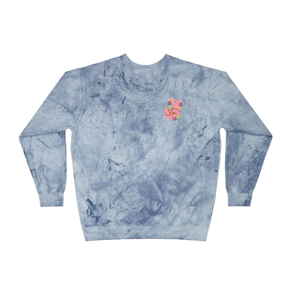 Tie-Dye Flower Crewneck Sweatshirt - Inspiring Her 70's Peace and Love