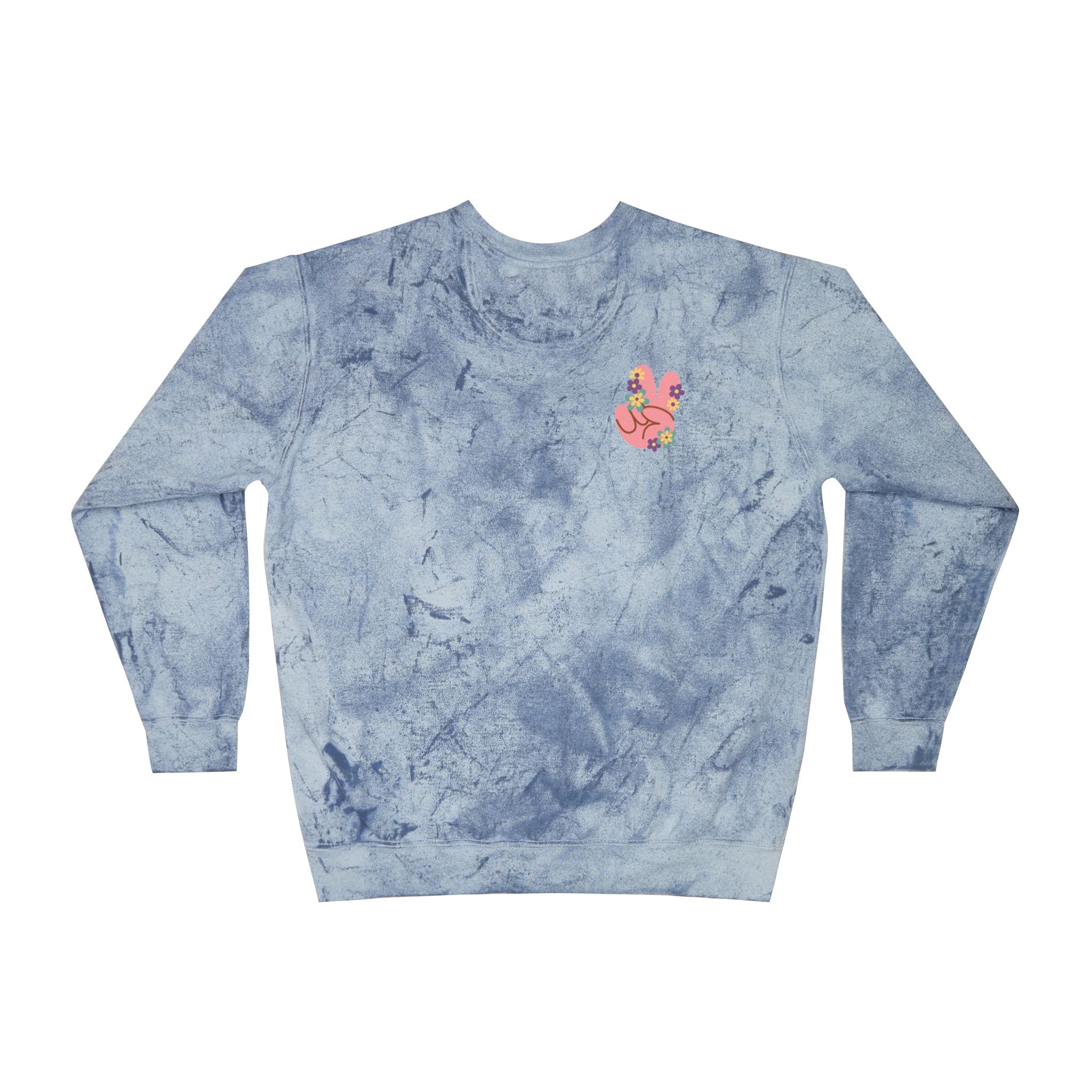Tie-Dye Flower Crewneck Sweatshirt - Inspiring Her 70's Peace and Love