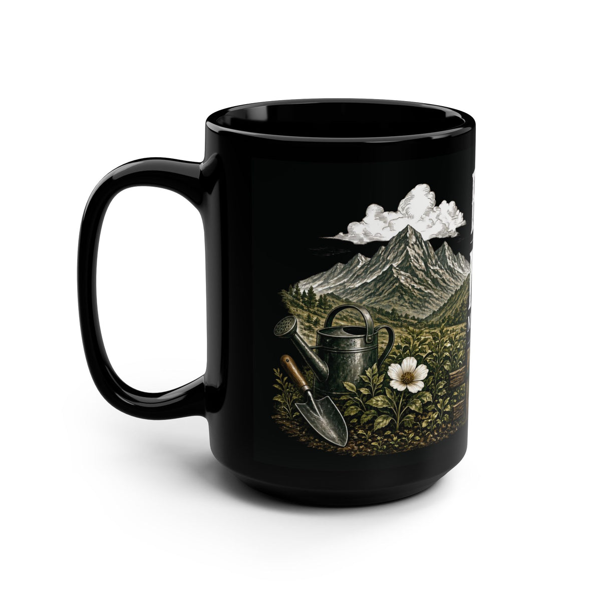 Faith Can Move Mountains | Black Ceramic Mug, 15oz