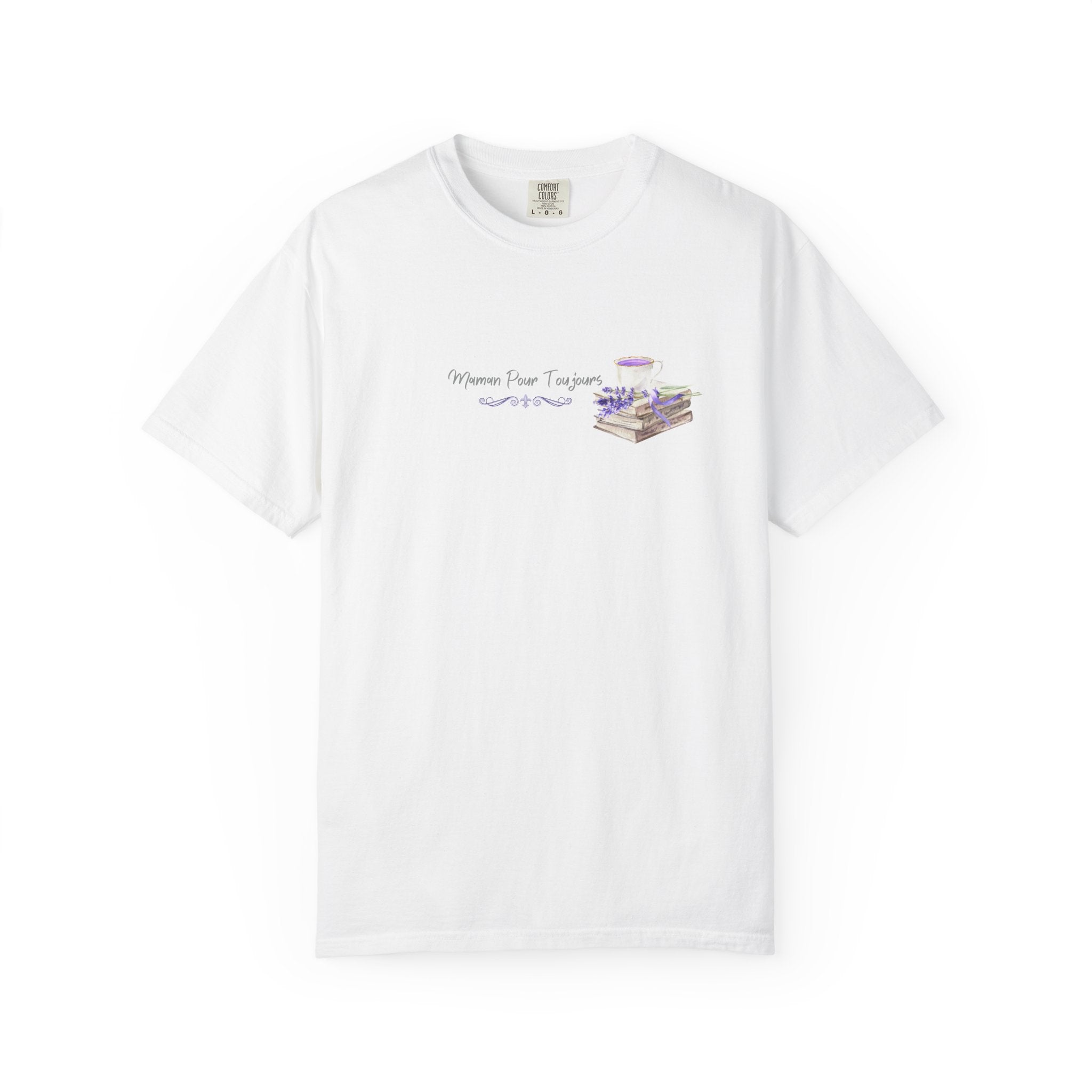 Maman Pour Toujours | French Mom Forever Books & Coffee T-Shirt – Adult Female Mother's Day Gift