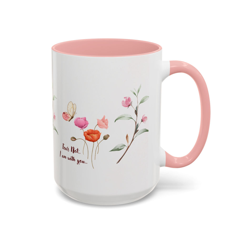 "Fear Not I am With You" Poppies Coffee Mug - Morning Grace in Every Sip (11, 15oz)