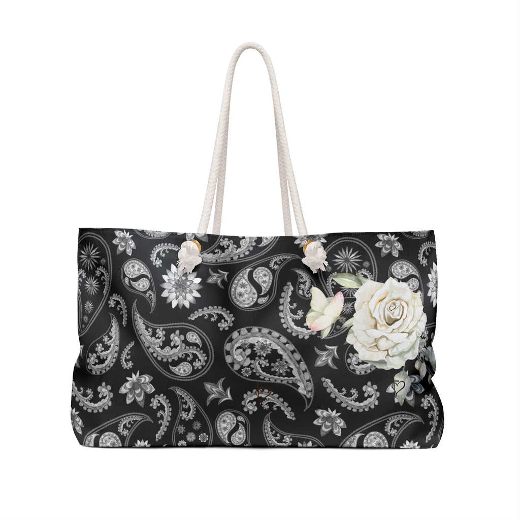 Black and White Weekender Bag:  Purity, Love Tote Bag