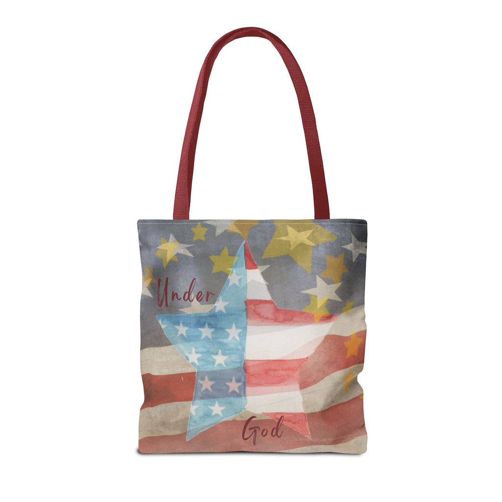 Under God | Watercolor Stars and Stripes Tote Bag 3 Sizes