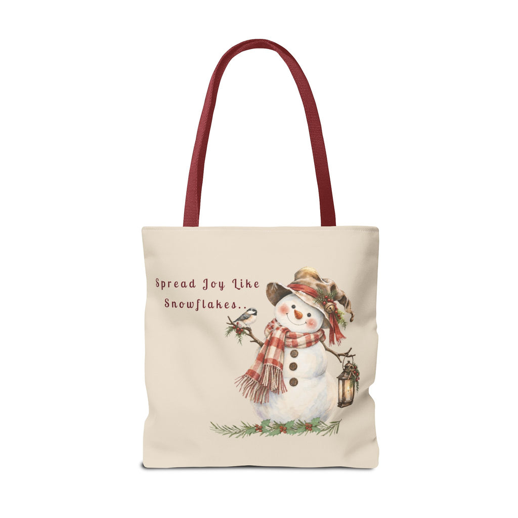 Spread Joy Like Snowflakes | Snowman Tote Bag