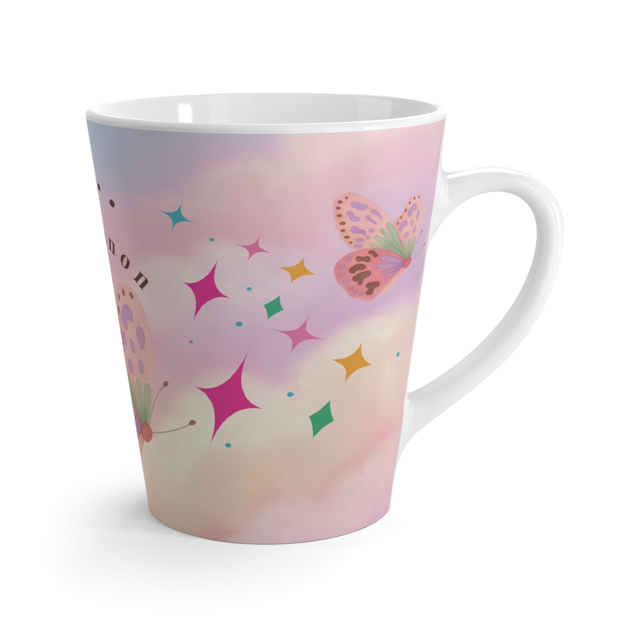 Peace & Love Latte Mug — Imagine... Lennon Boho Butterfly Dream (12oz)