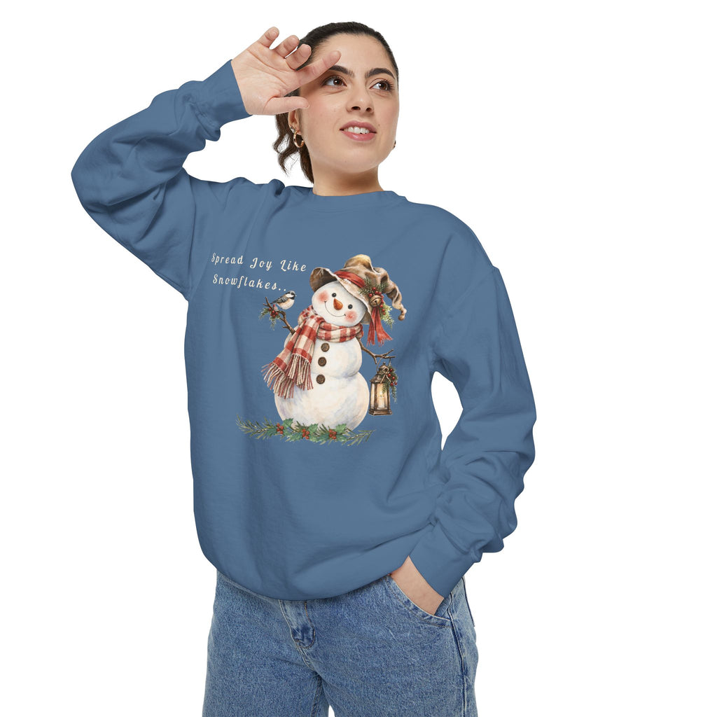 Spread Joy Like Snowflakes | Comfort Colors Snowman Sweatshirt