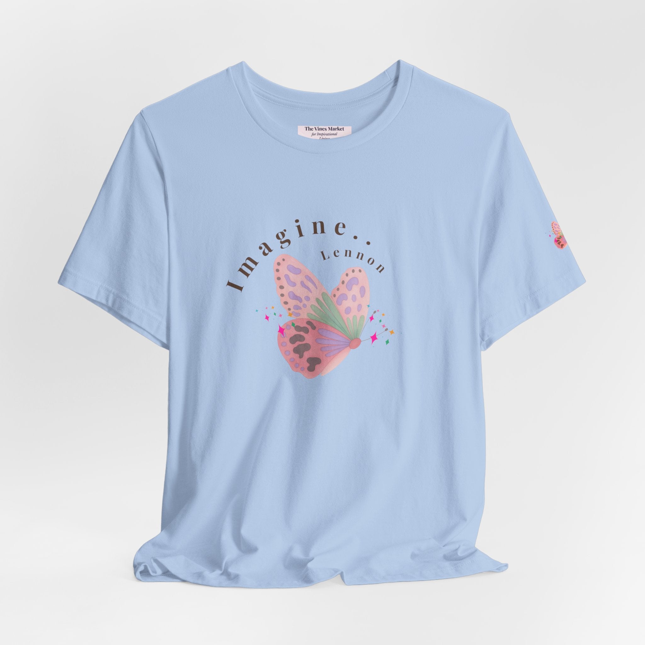Peace and Love Imagine Tee | John Lennon 70's Butterfly Graphic T-Shirt
