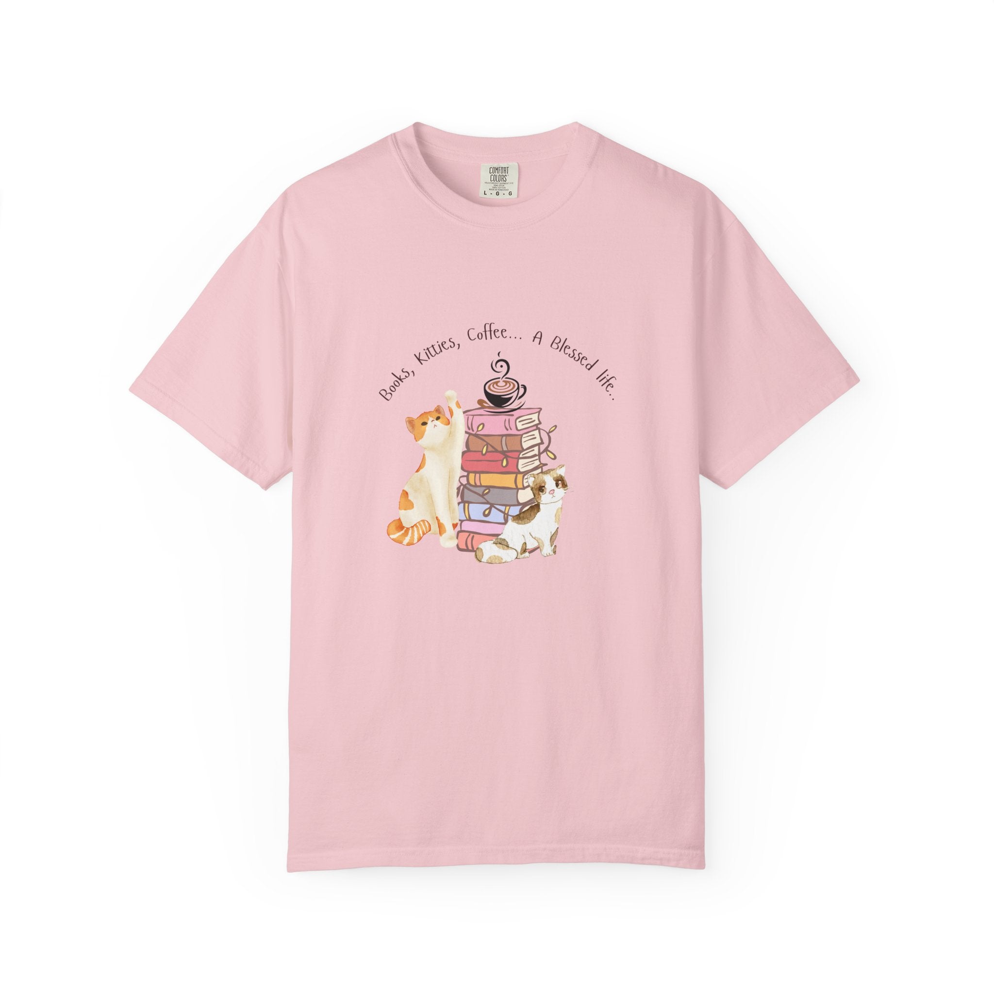 Books Kitties Coffee - A Blessed Life Relaxed Tee