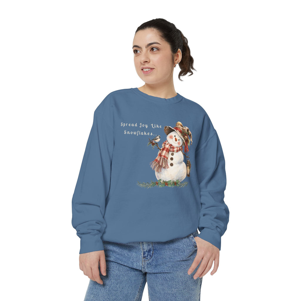 Spread Joy Like Snowflakes | Comfort Colors Snowman Sweatshirt