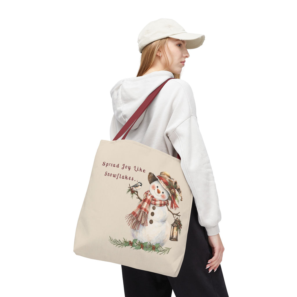 Spread Joy Like Snowflakes | Snowman Tote Bag