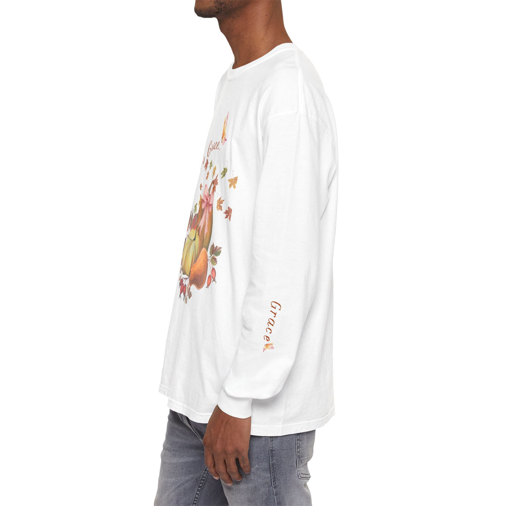 Fall’s Grace | Women’s Pumpkin Long-Sleeve Tee