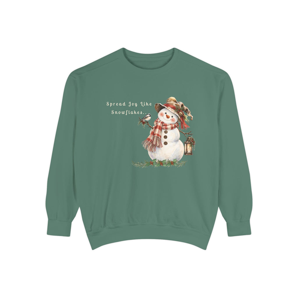 Spread Joy Like Snowflakes | Comfort Colors Snowman Sweatshirt