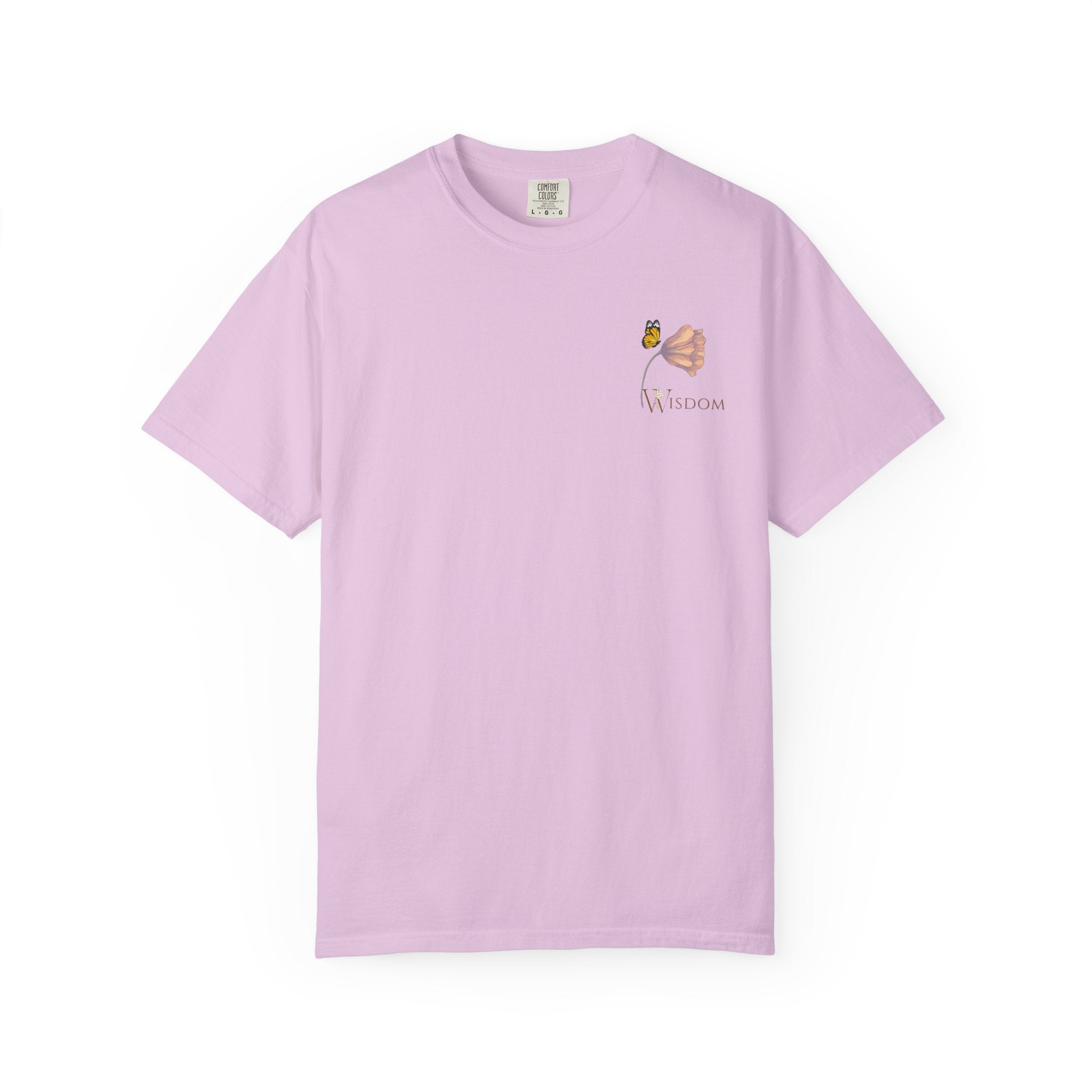 Whispers Collection™ | “Wisdom” Comfort Colors® Garment-Dyed Tee | Inspirational Botanical Shirt | Literary Minimalist Graphic Tee Women Adult