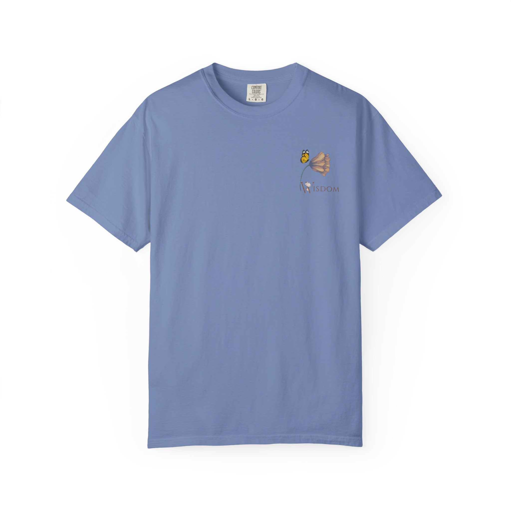 Whispers Collection™ | “Wisdom” Comfort Colors® Garment-Dyed Tee | Inspirational Botanical Shirt | Literary Minimalist Graphic Tee Women Adult