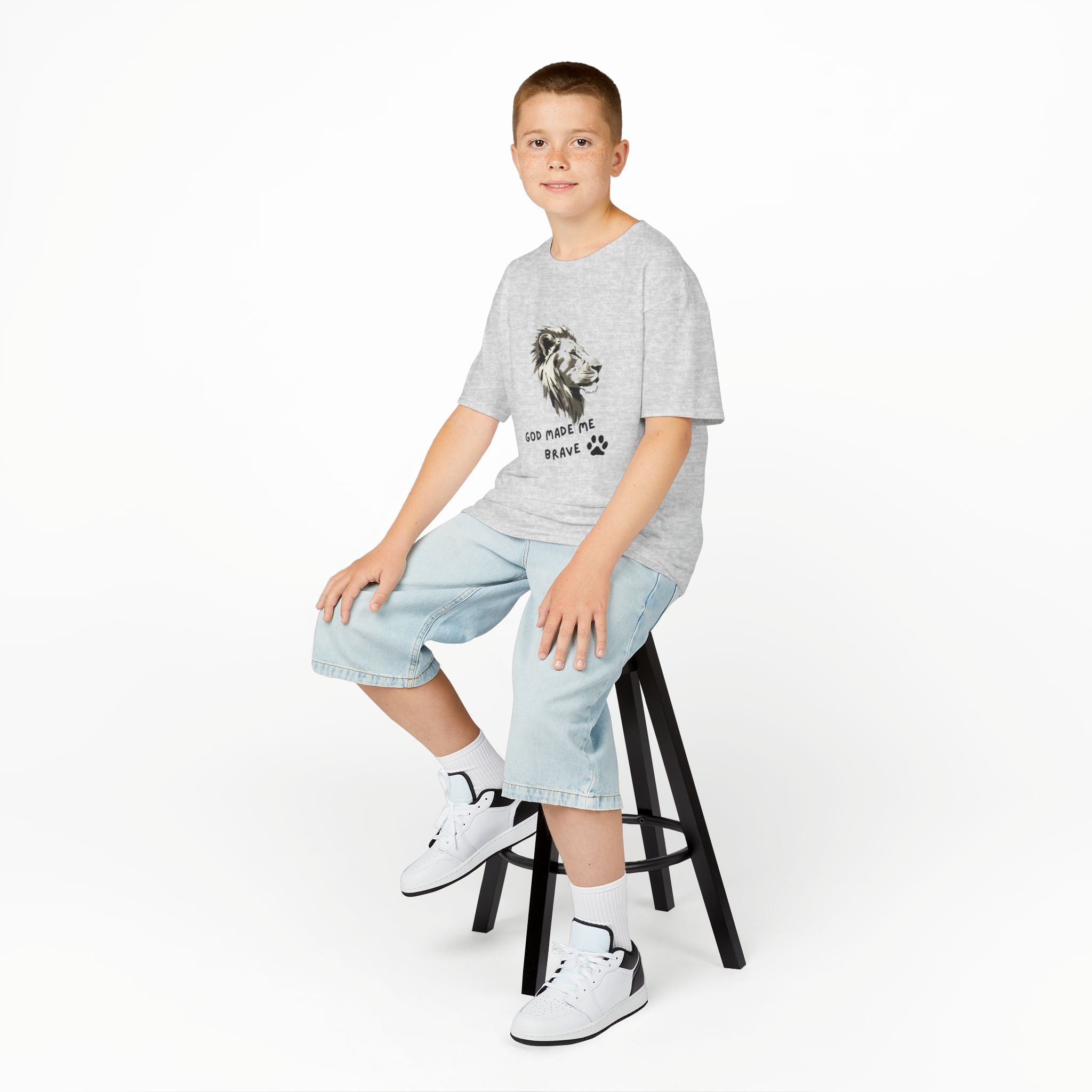 God Made Me Brave Lion  Unisex Cotton™ Tee