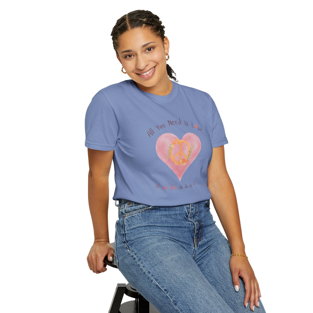 Peace and Love — Watercolor All You Need Is Love Tee — For Her